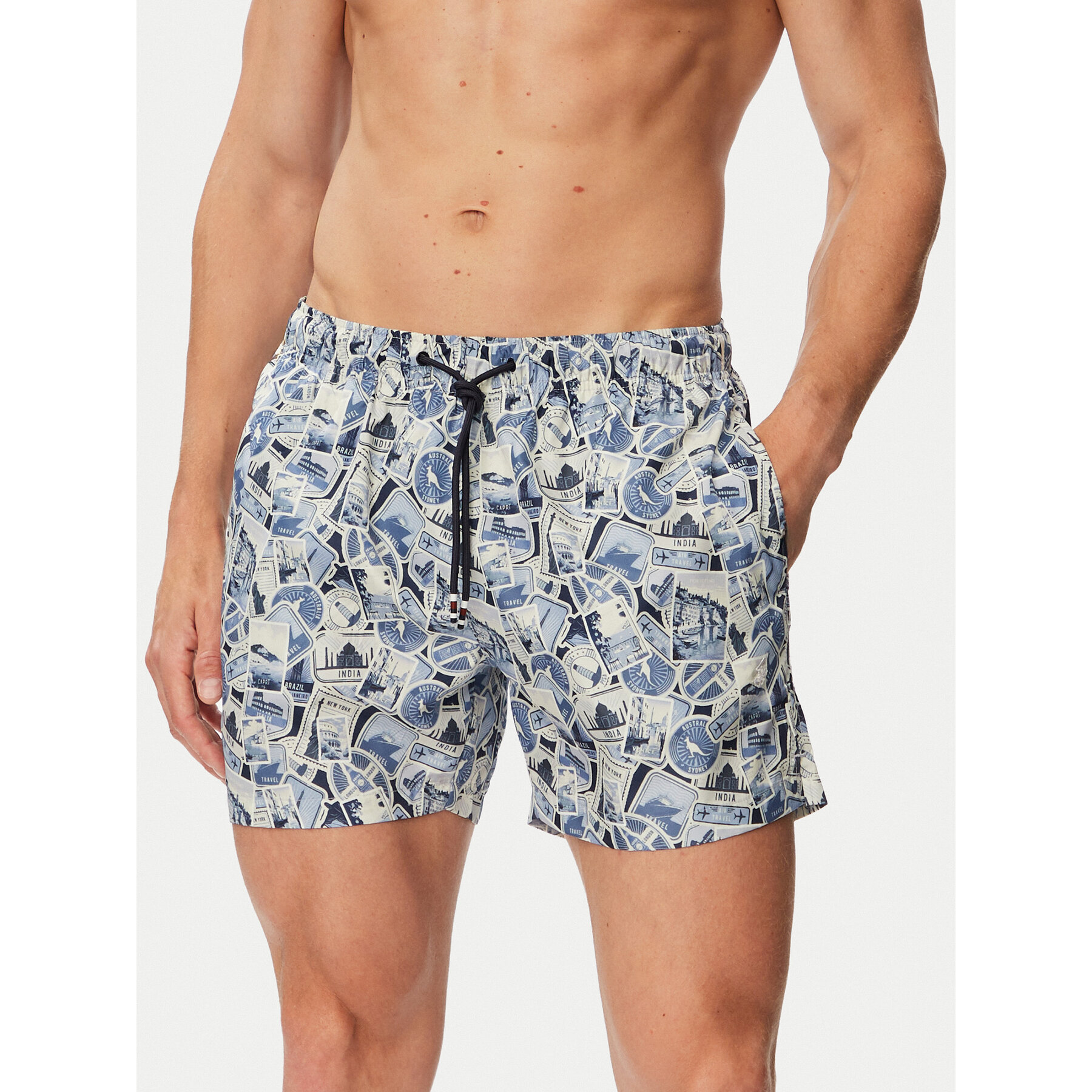 Beverly Hills Polo Club Badeshorts P-SS26M-BREA-0722 Blau Regular Fit