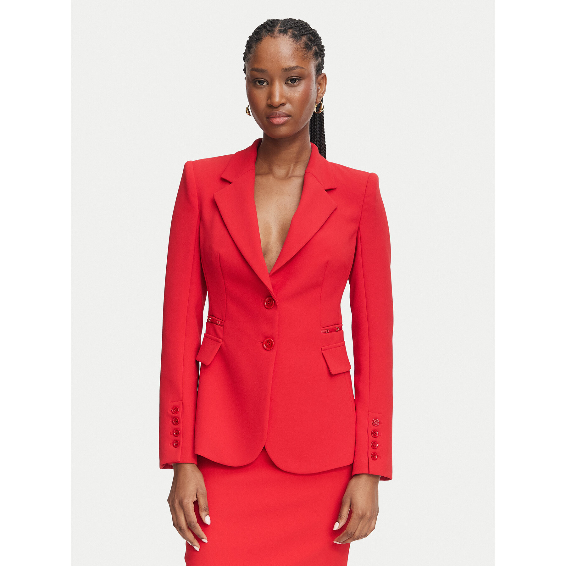 Elisabetta Franchi Sakko GI-274-66E2-V670 Rot Slim Fit