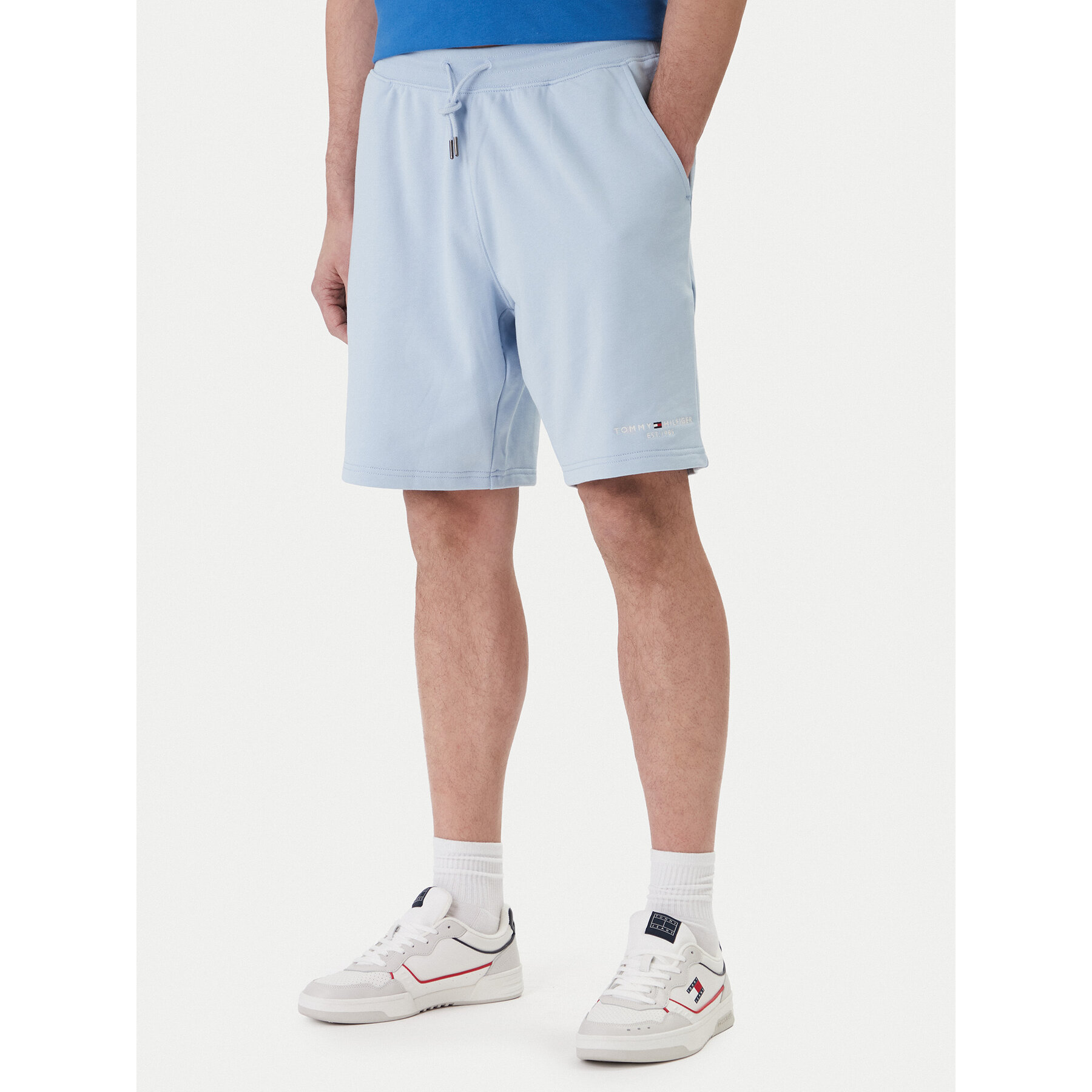 Tommy Hilfiger Sportshorts Logo MW0MW43068 Himmelblau Regular Fit