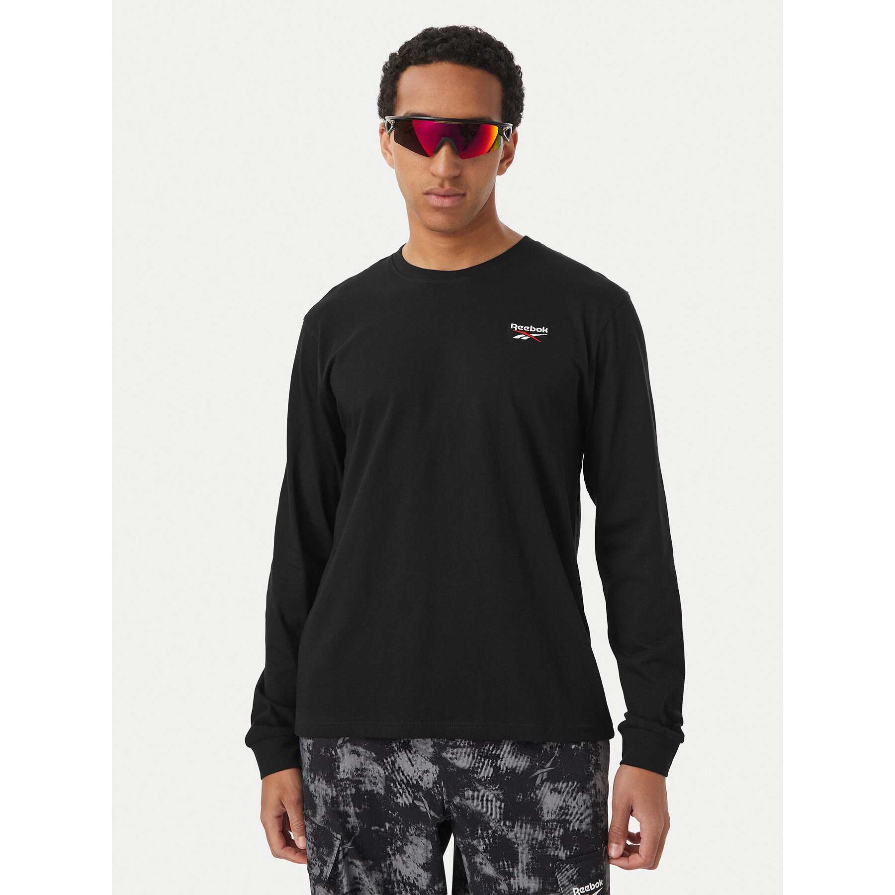 Reebok Majica dugih rukava Feliks RK25738CCM Crna Regular Fit