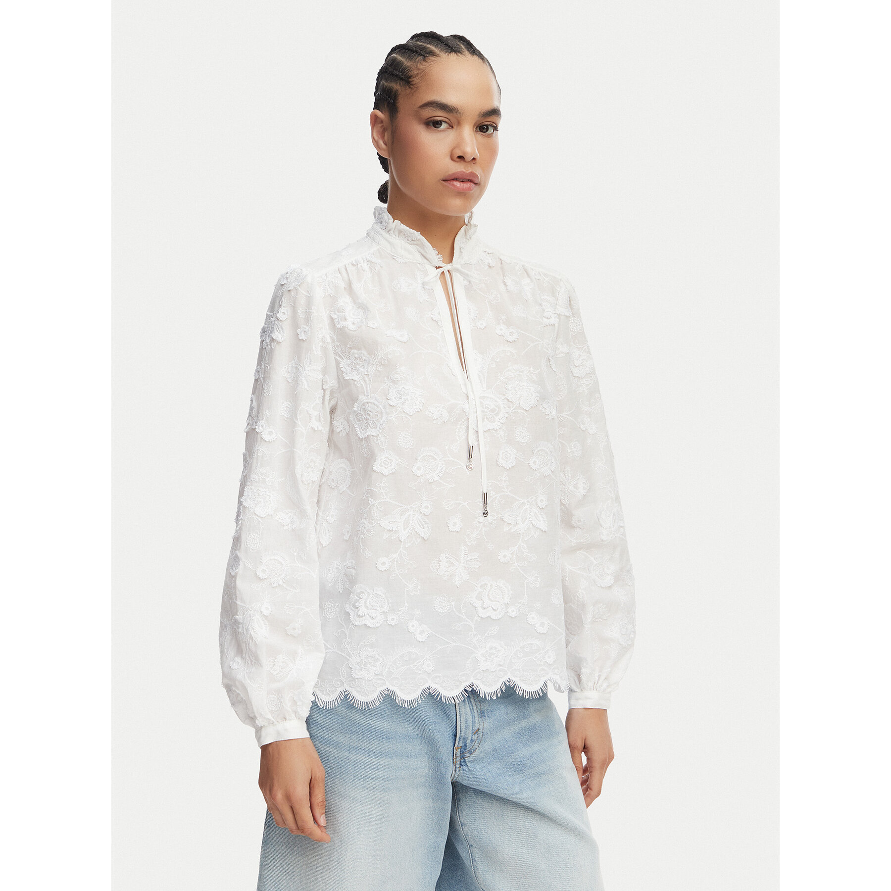 MICHAEL Michael Kors Bluse MS640Y9KPX Weiß Relaxed Fit
