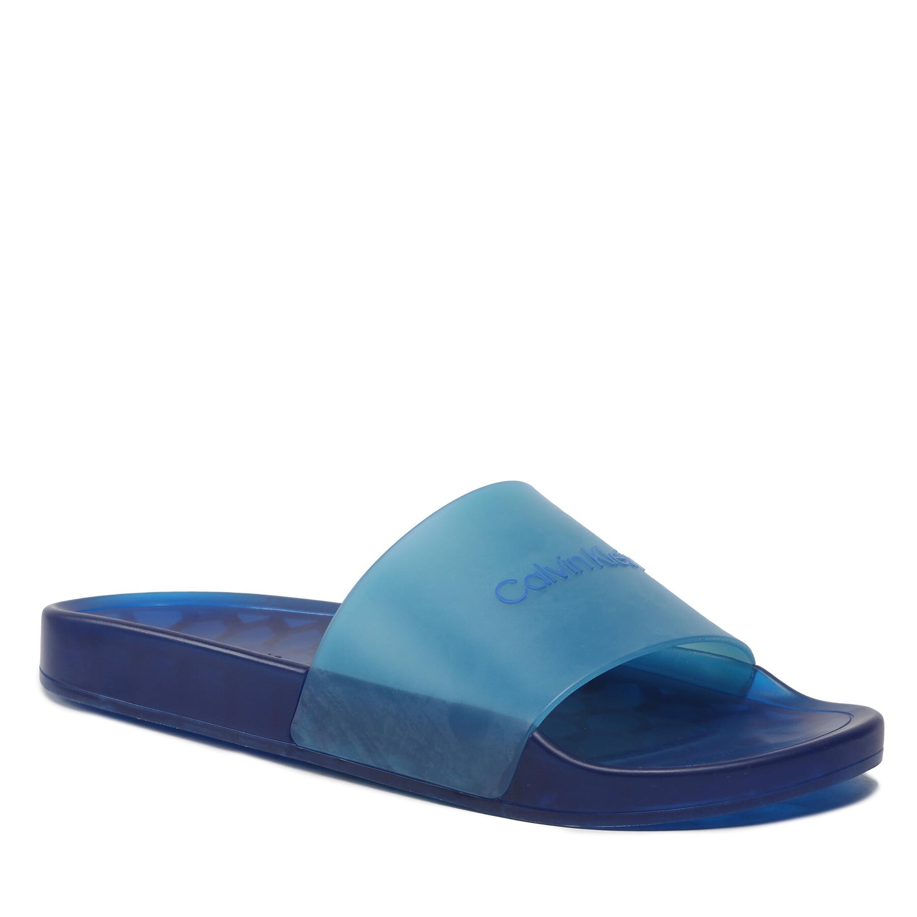 Natikači Calvin Klein Transp Pool Slide Rubber HM0HM00982 Ultra Blue C66