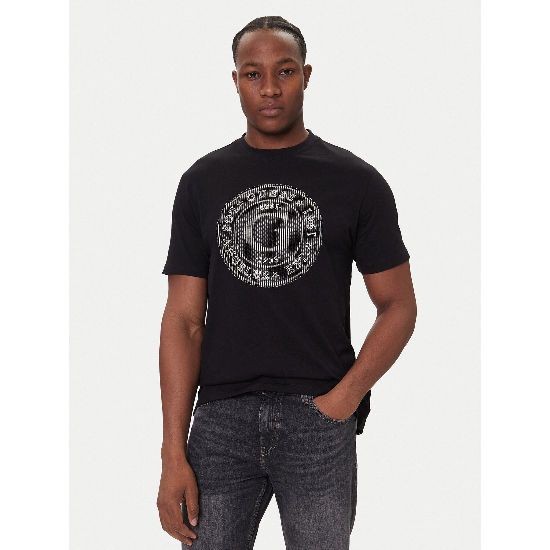 Guess Póló M5BI15 K8FQ4 Fekete Regular Fit