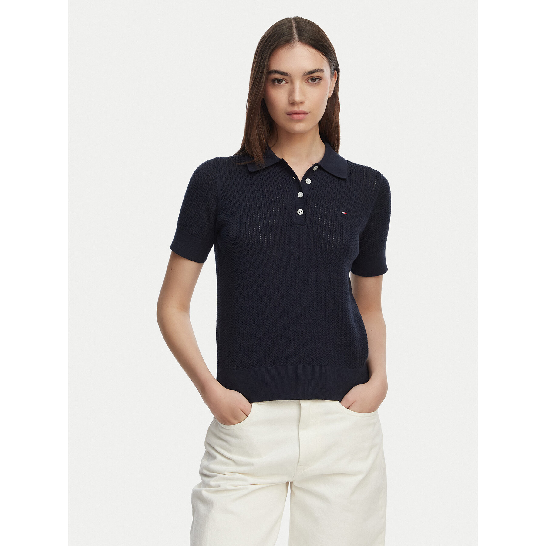Tommy Hilfiger Polo WW0WW49362 Tamnoplava Slim Fit