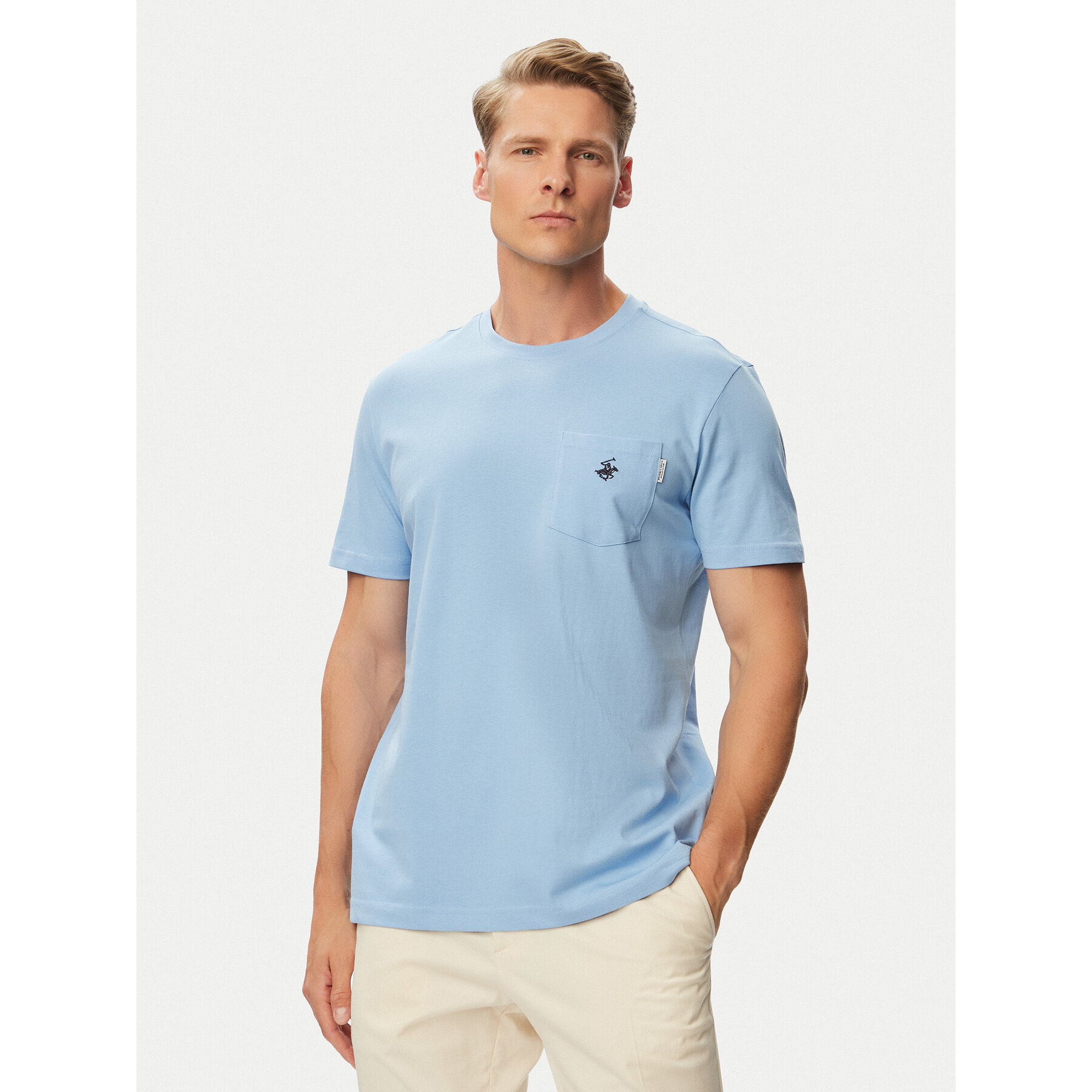 Beverly Hills Polo Club Majica P-SS26M-TS414000 Svetlo modra Regular Fit