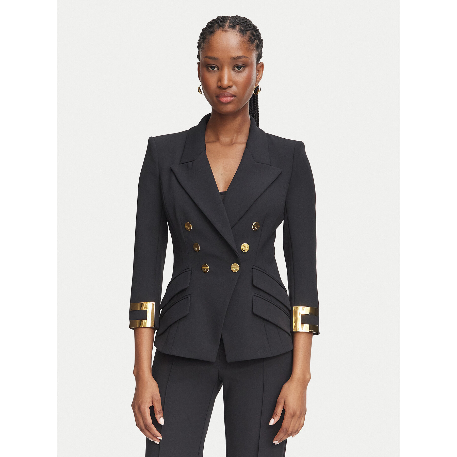 Elisabetta Franchi Sakko GI-274-66E2-V670 Schwarz Slim Fit