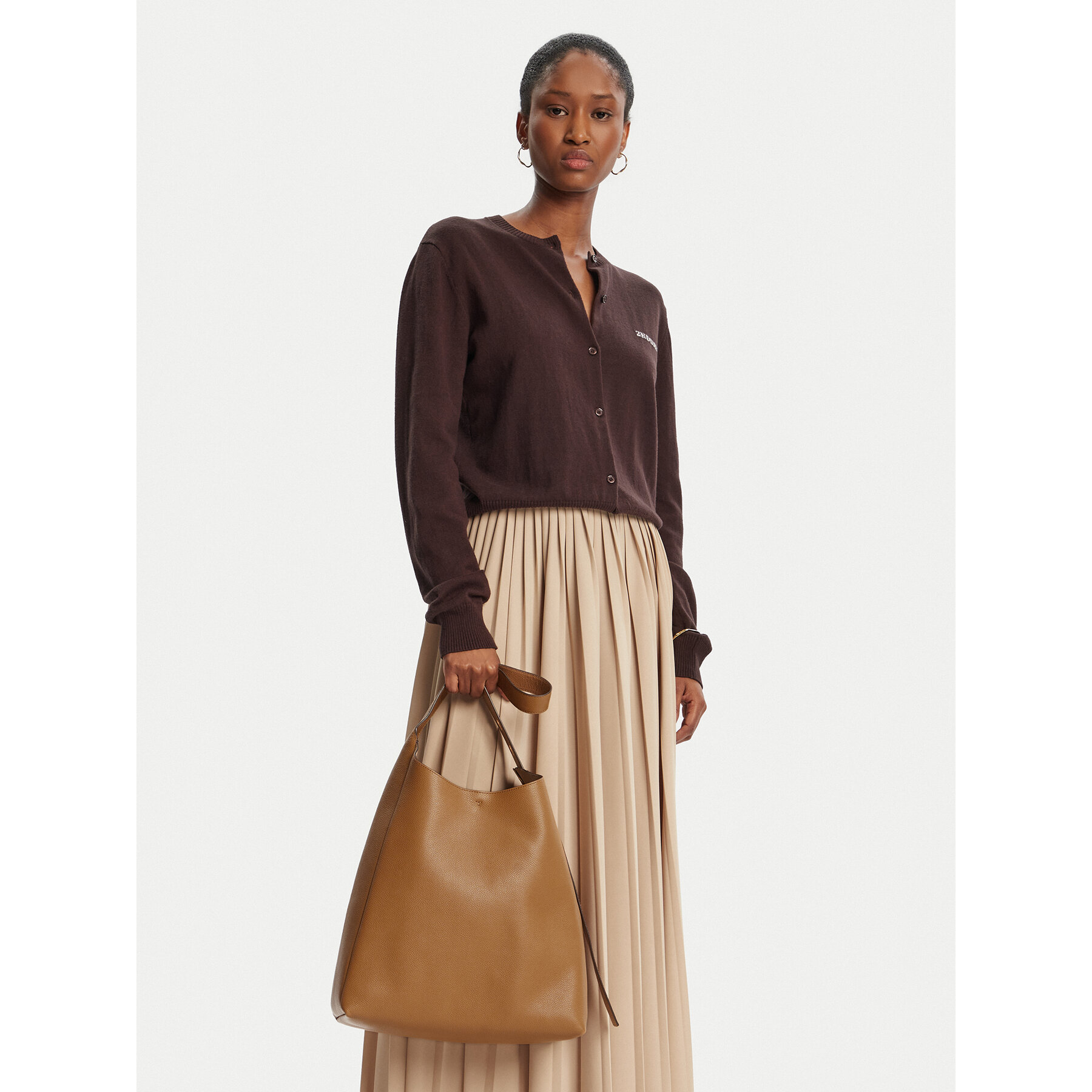 Borsetta Tory Burch Romy Hobo 170964 Marrone