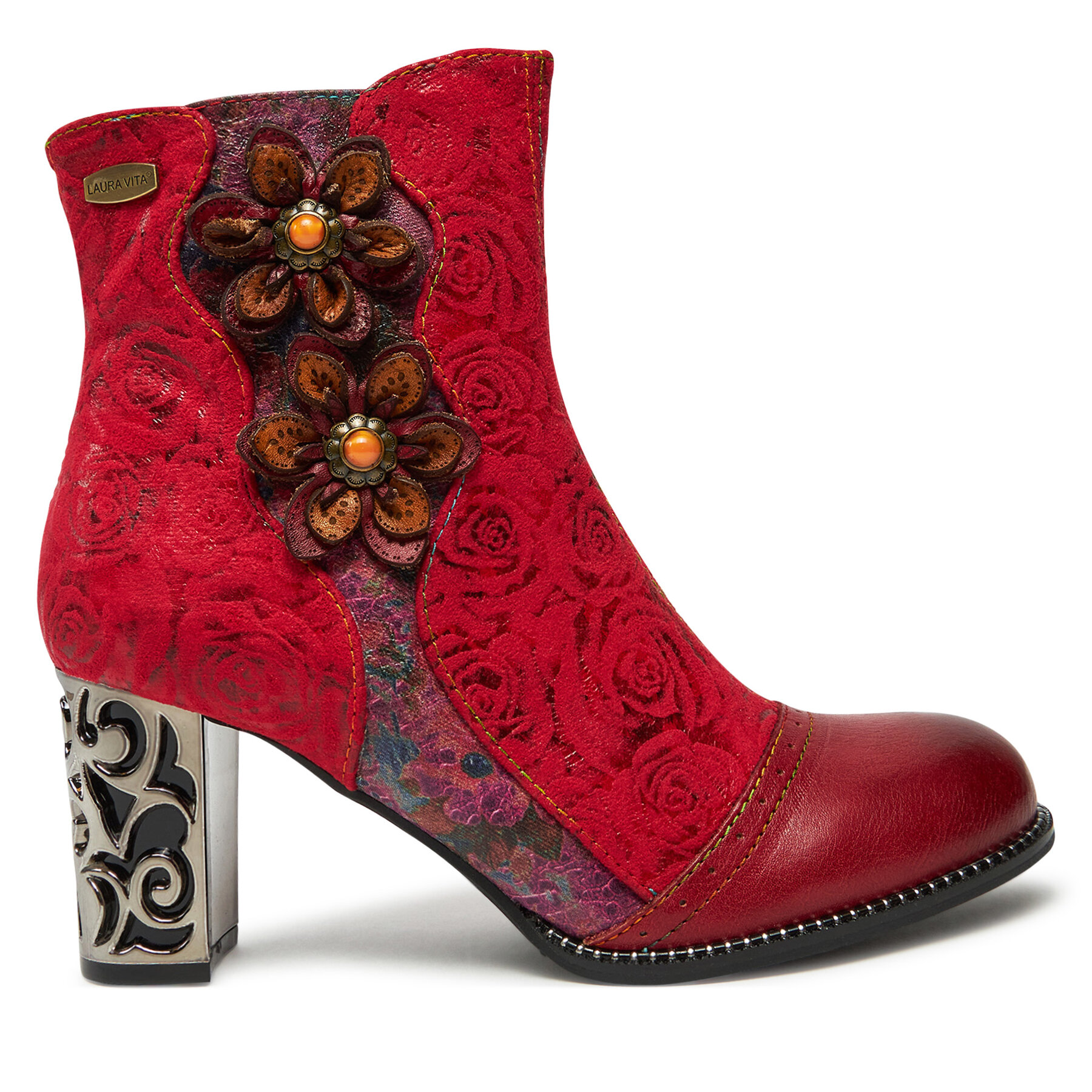 Botines Laura Vita Ledao 34 Rojo