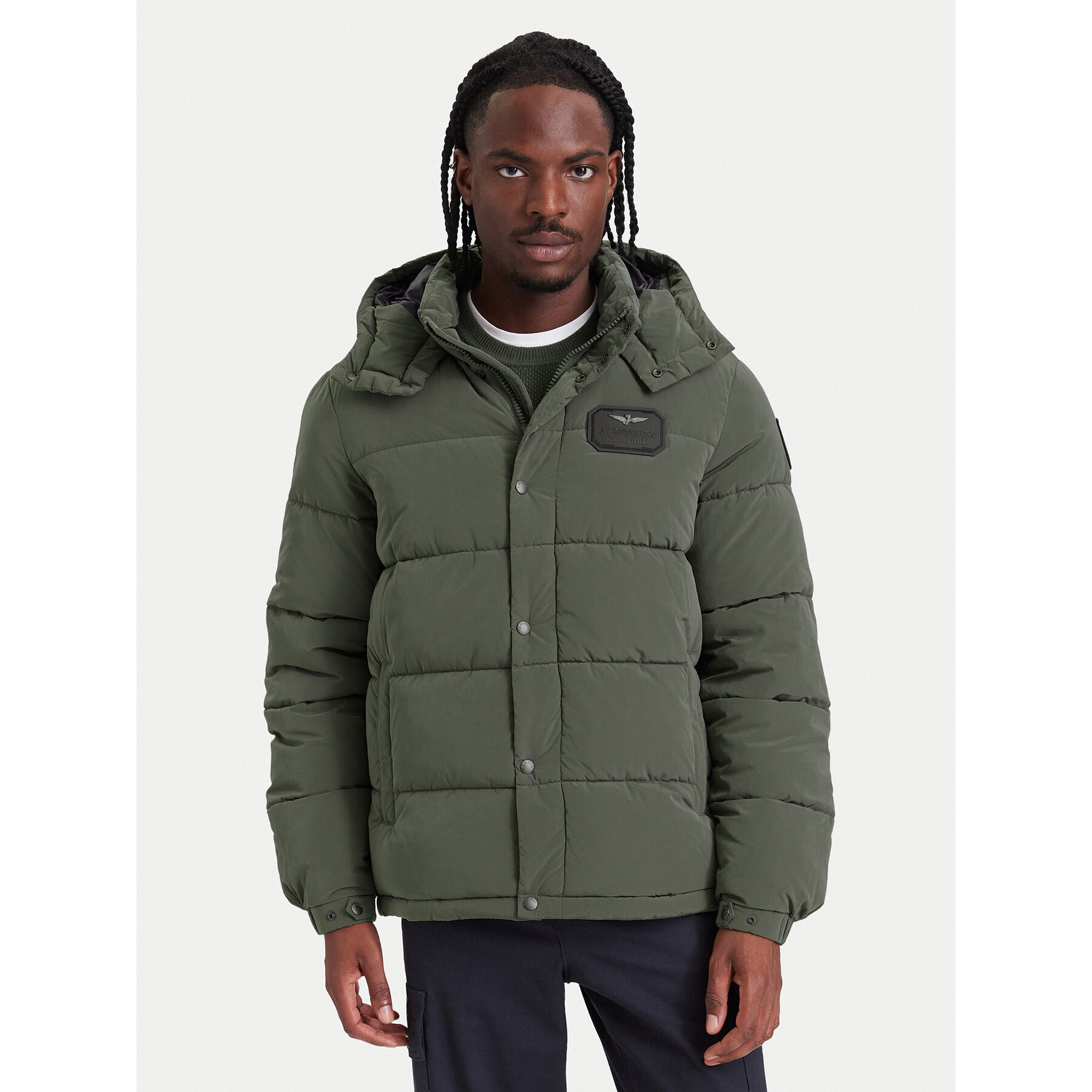 Aeronautica Militare Winterjacke 262AB3072UCT04358 Khakifarben Regular Fit