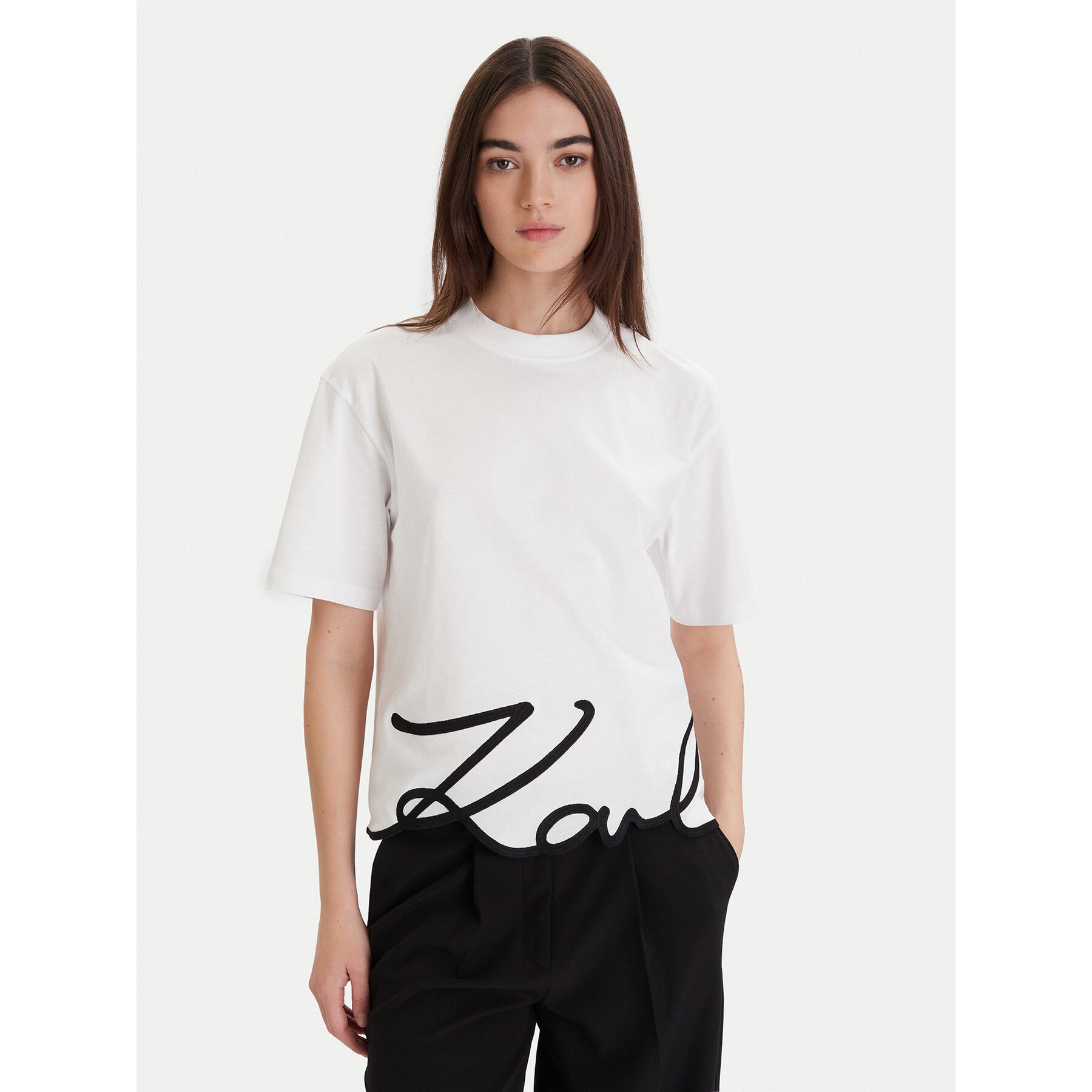 KARL LAGERFELD T-Shirt A1W17013 Λευκό Regular Fit φωτογραφία