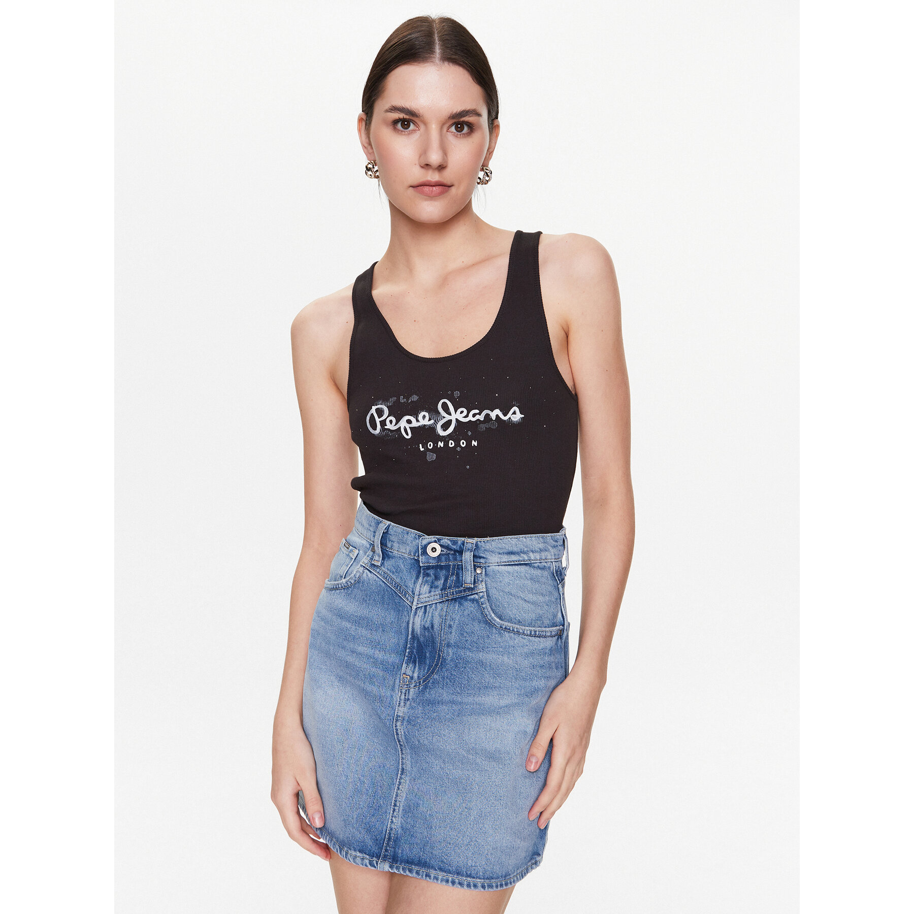 Pepe Jeans Τοπ Ozella PL505474 Μαύρο Regular Fit