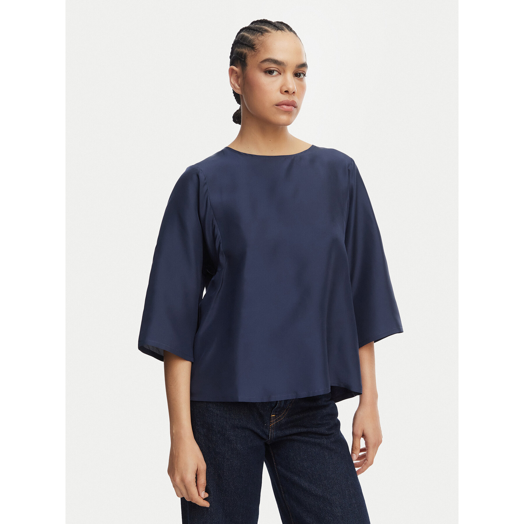 Weekend Max Mara Bluse Fastoso 2615941032 Dunkelblau Relaxed Fit