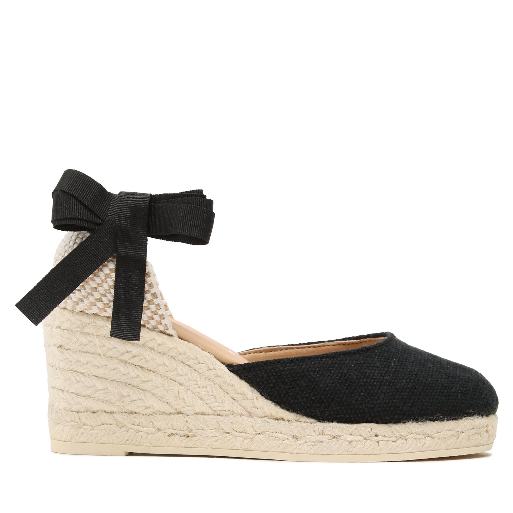 Alpargatas Manebi Organic Hemp Low Wedge Espadrilles O 7.9 WL Negro
