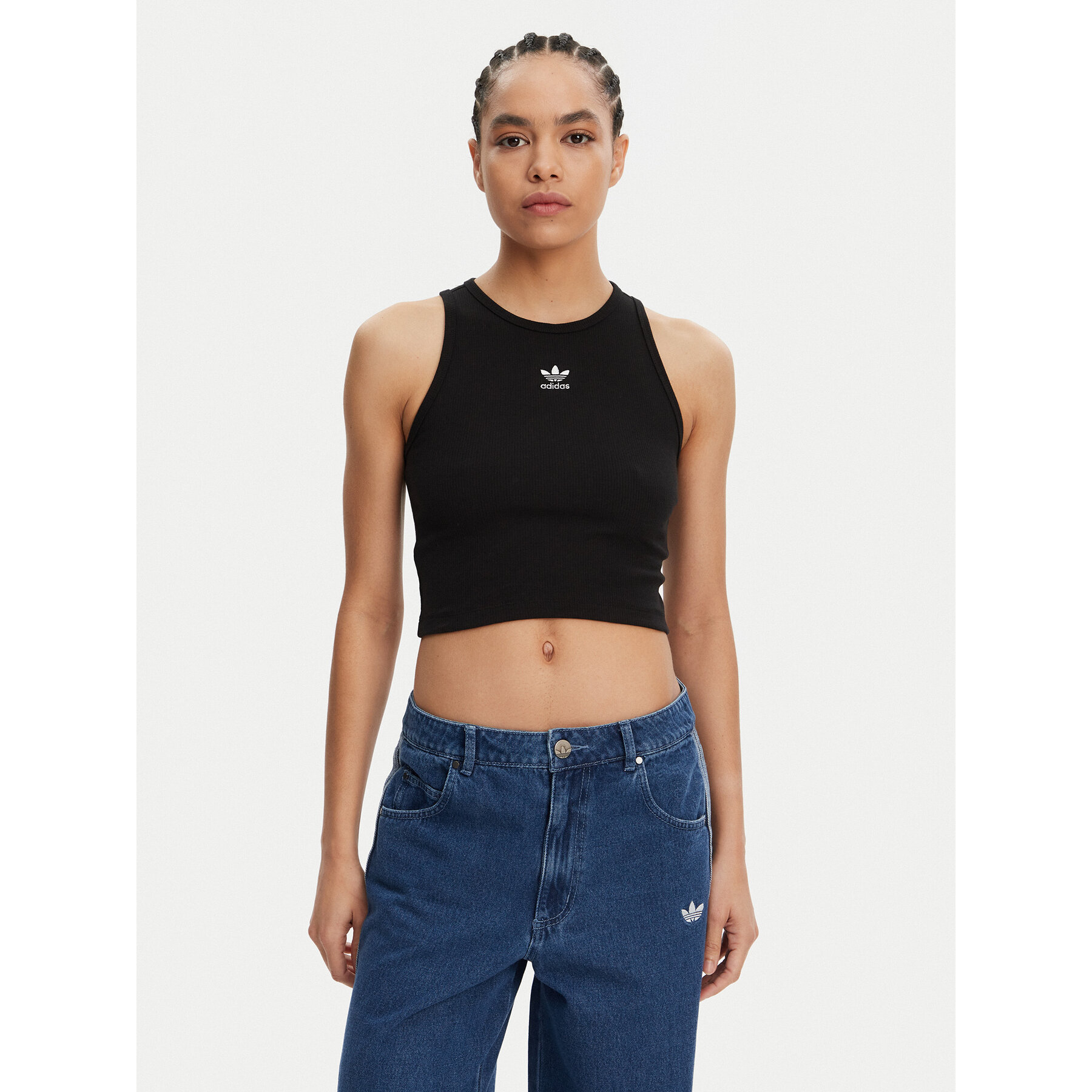 adidas Marškinėliai Essentials IW5736 Juoda Slim Fit
