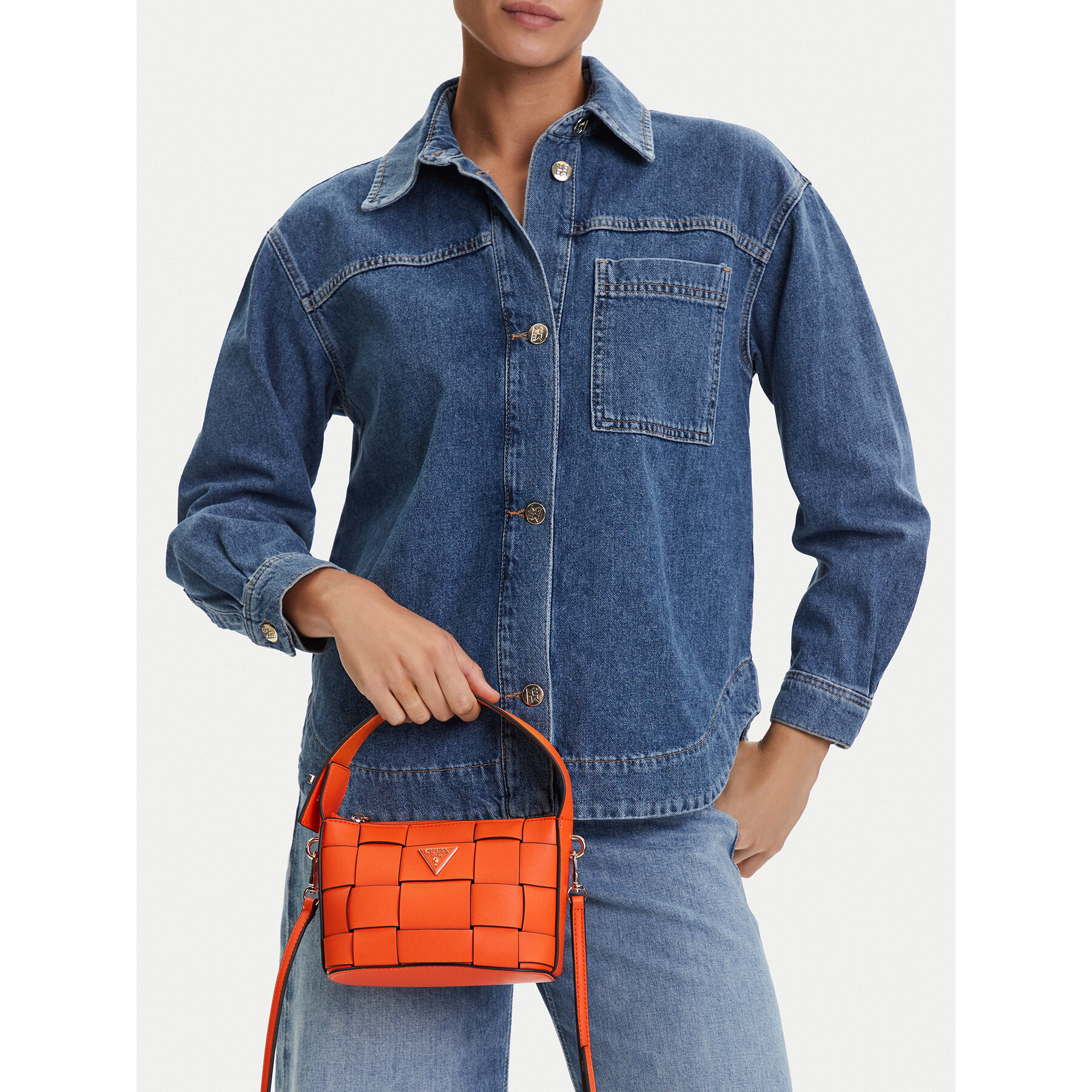 Дамска чанта Guess Maylee Mini HWWG96 61720 Оранжев