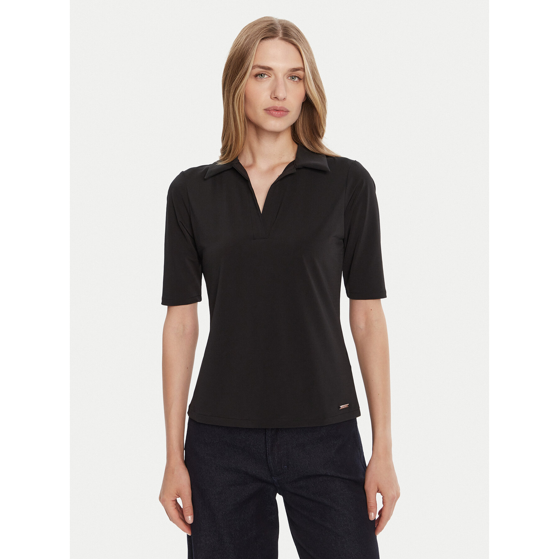 Calvin Klein Polo majica LV044C221G Črna Slim Fit