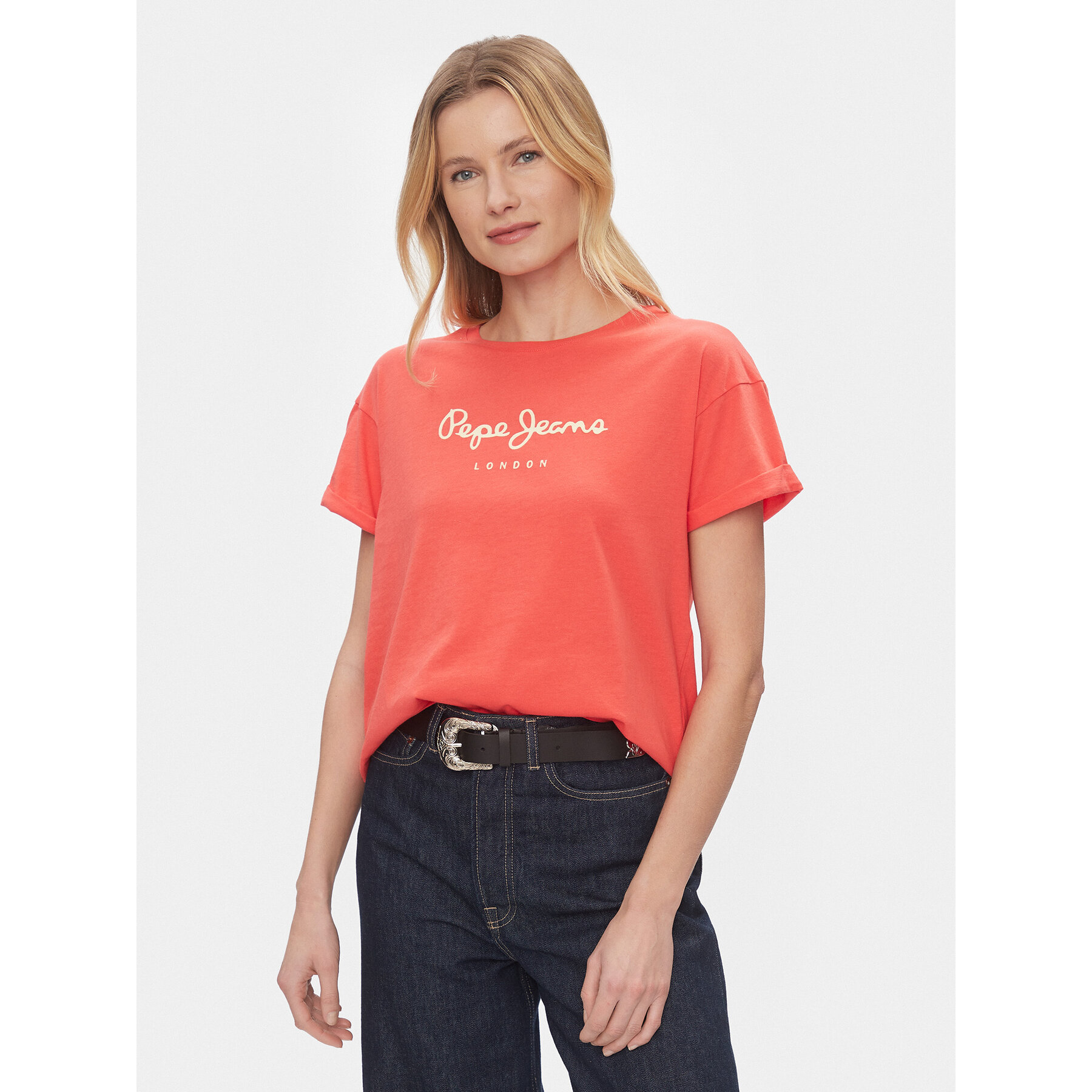 Pepe Jeans T-Shirt Helga PL505761 Κόκκινο Regular Fit