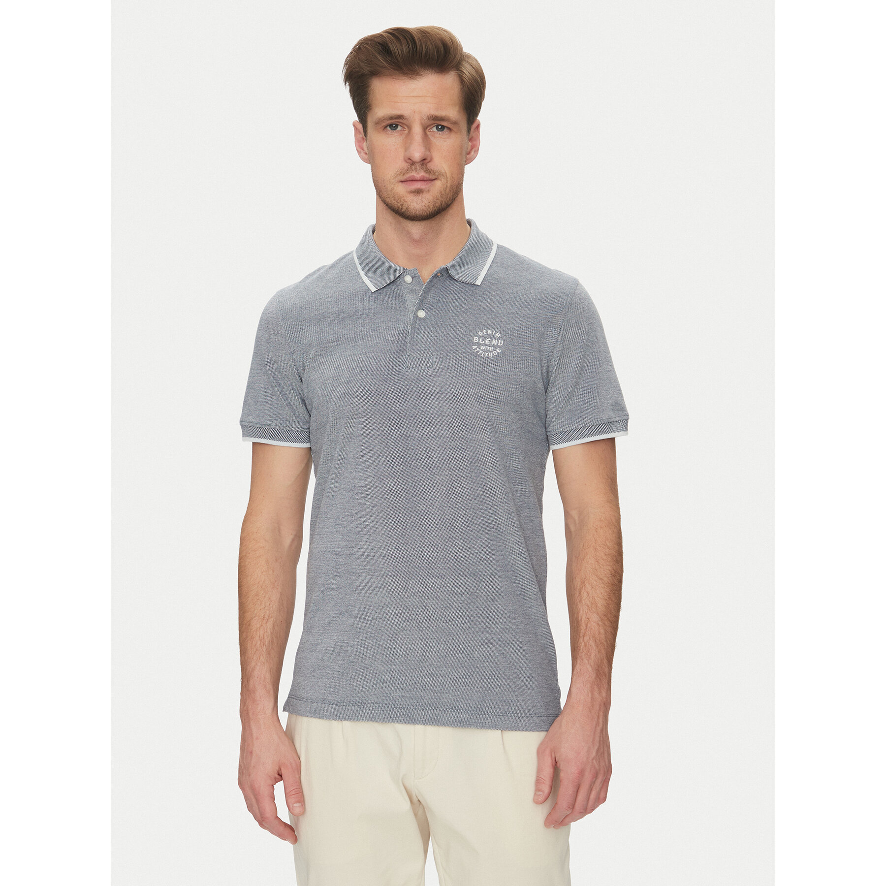 Blend Polo 20708180 Blu Regular Fit