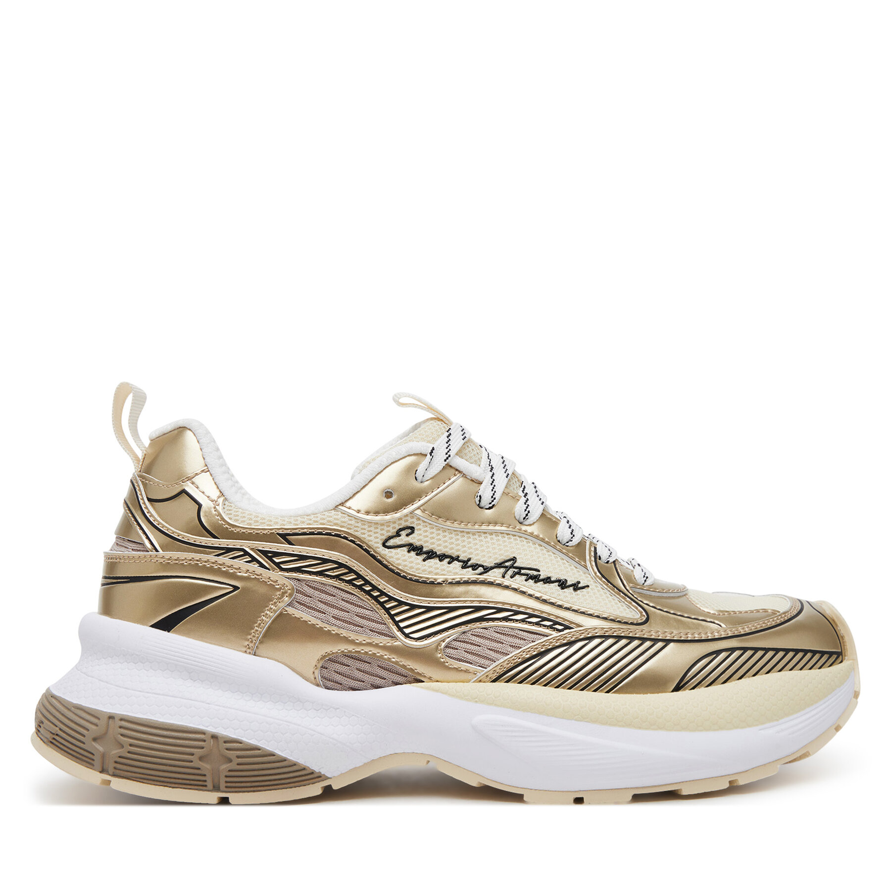 Sneakers Emporio Armani Femei, Mărimea: 36, Auriu, X3X238 XR388 00194