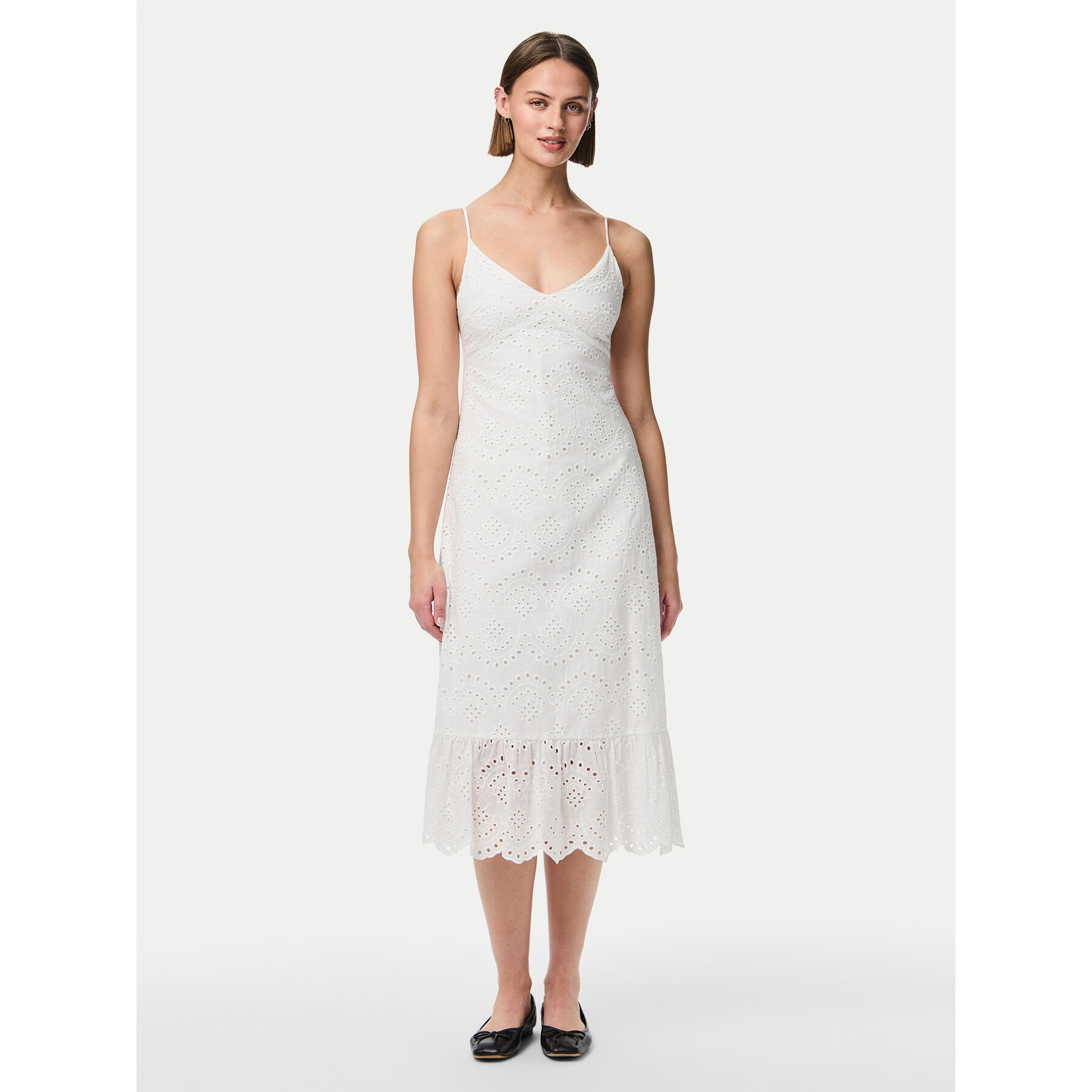 Pieces Sommerkleid Vilde 17156565 Weiß Regular Fit