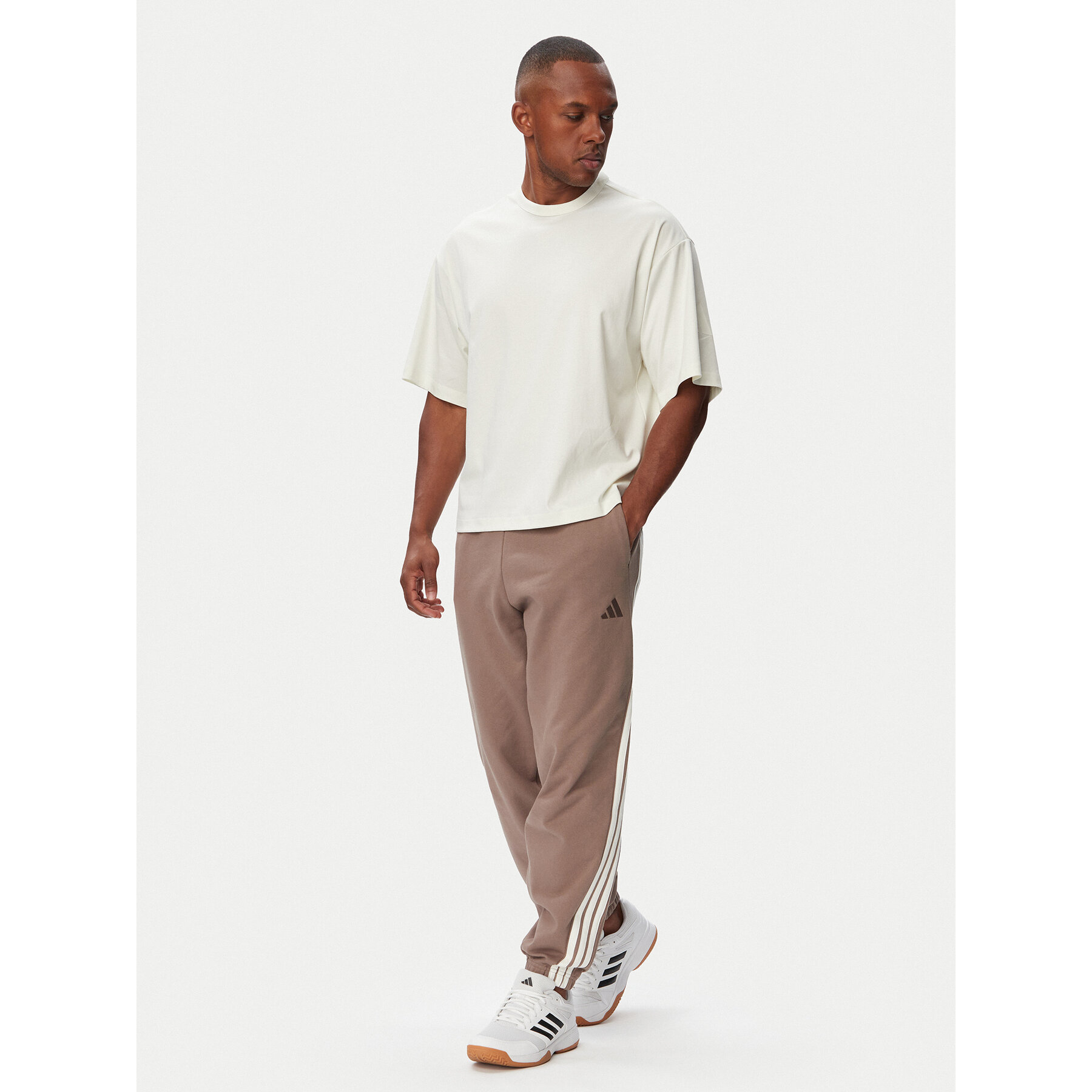 adidas T-Shirt Soft Lux KB8095 Κρεμ Regular Fit