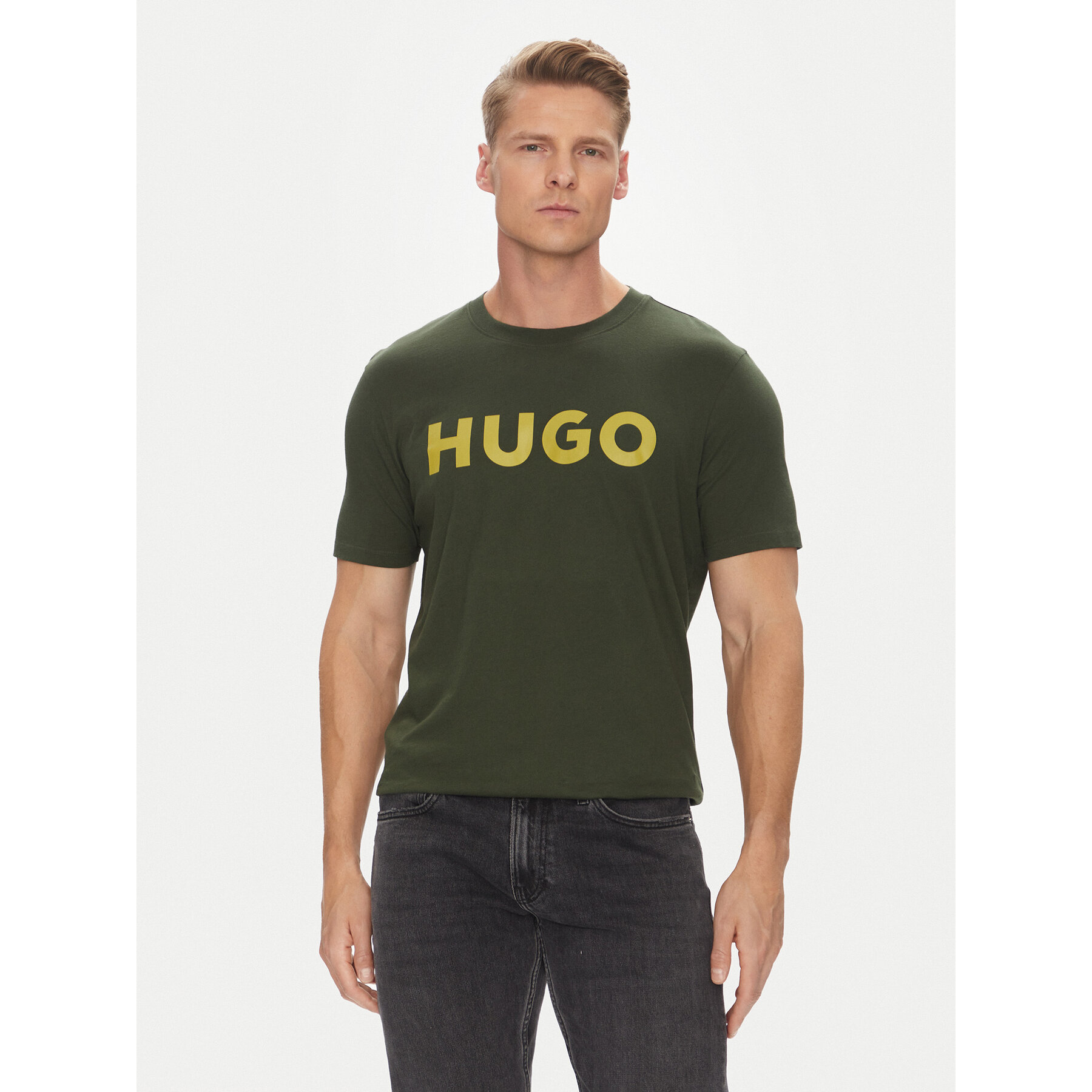 HUGO T-Shirt Dulivio 50467556 Πράσινο Regular Fit