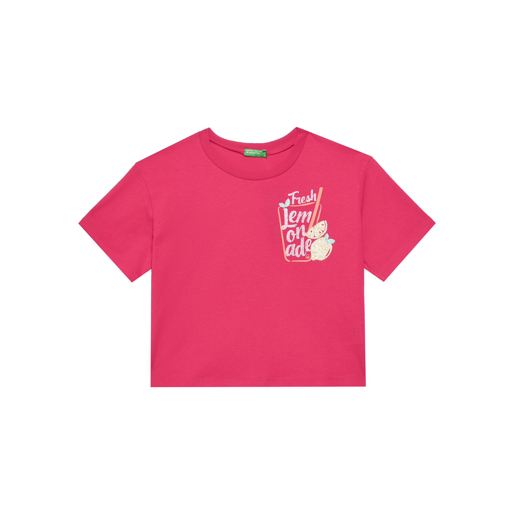 United Colors Of Benetton Póló 35RYC10OZ Rózsaszín Regular Fit