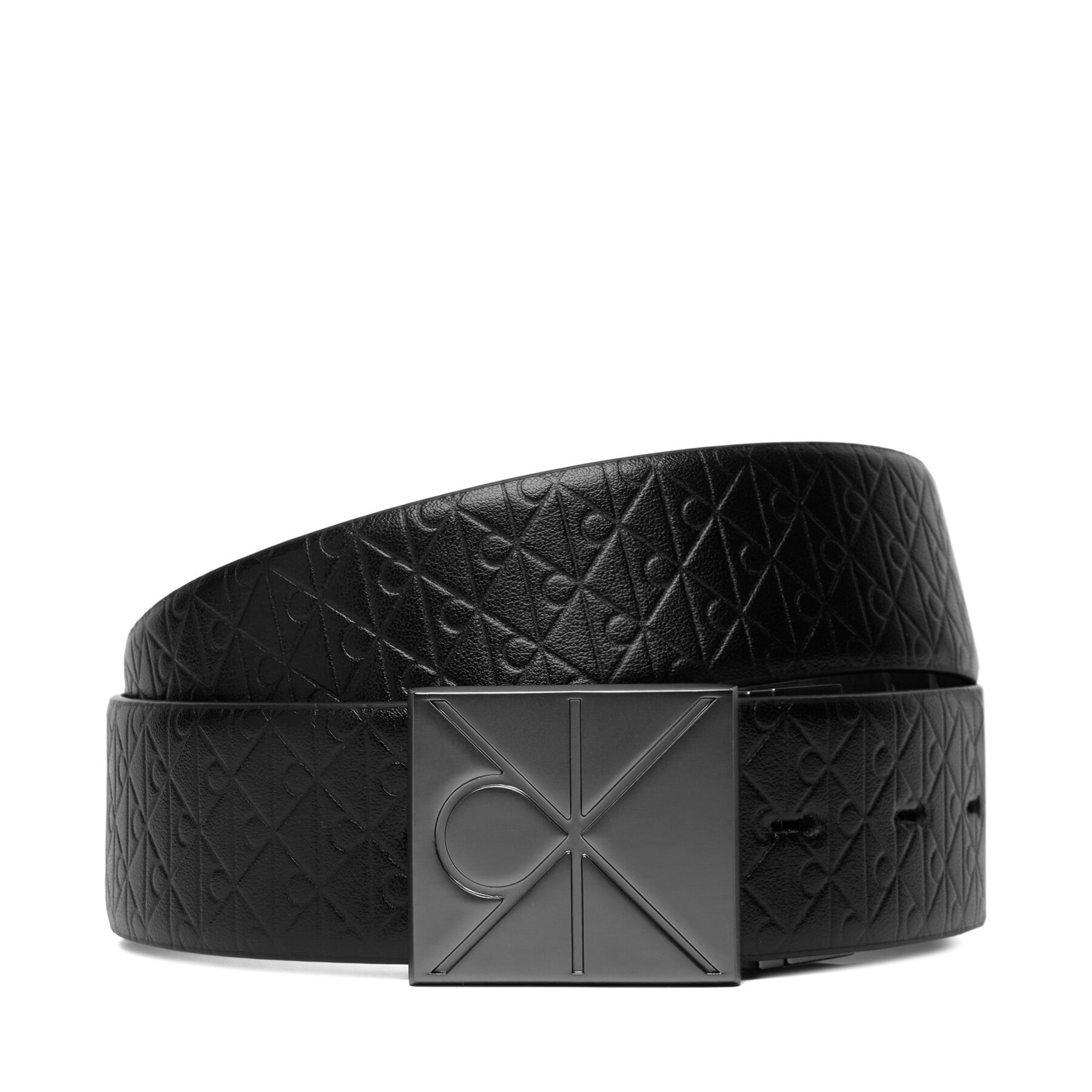 Pánsky opasok Calvin Klein Emblem Plaque W/ Aop 35Mm Adj/Re LV04D7083G Čierna