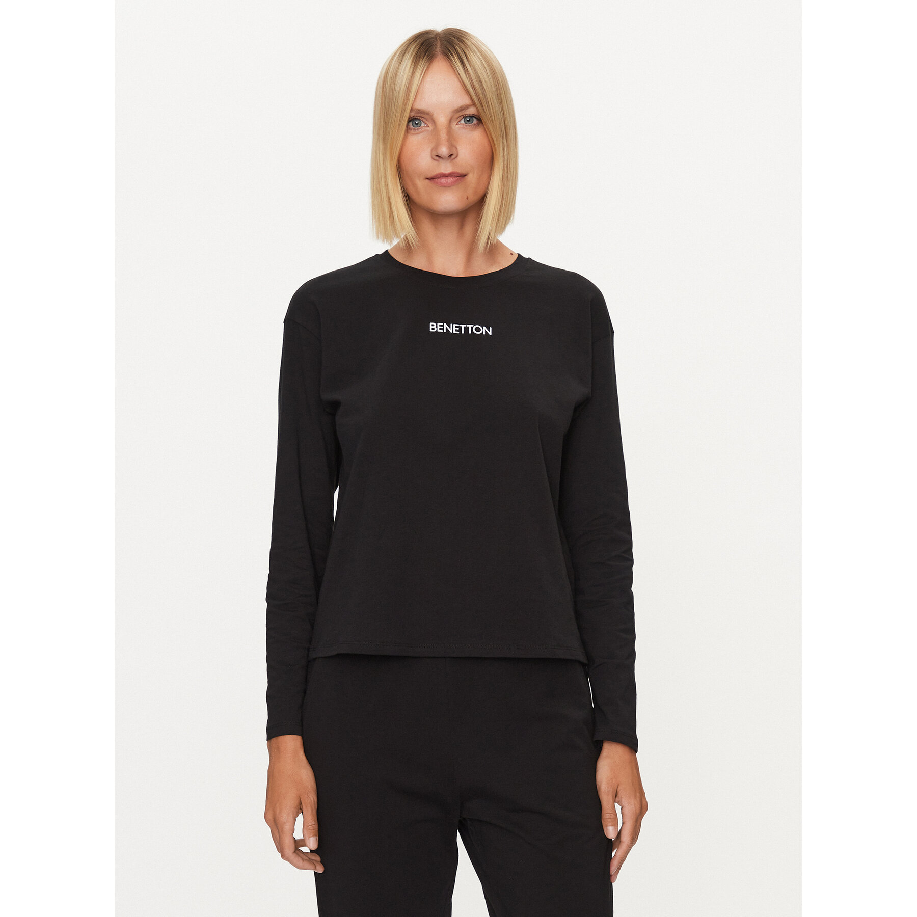 United Colors Of Benetton Μπλούζα πιτζάμας 30963M04S Μαύρο Regular Fit