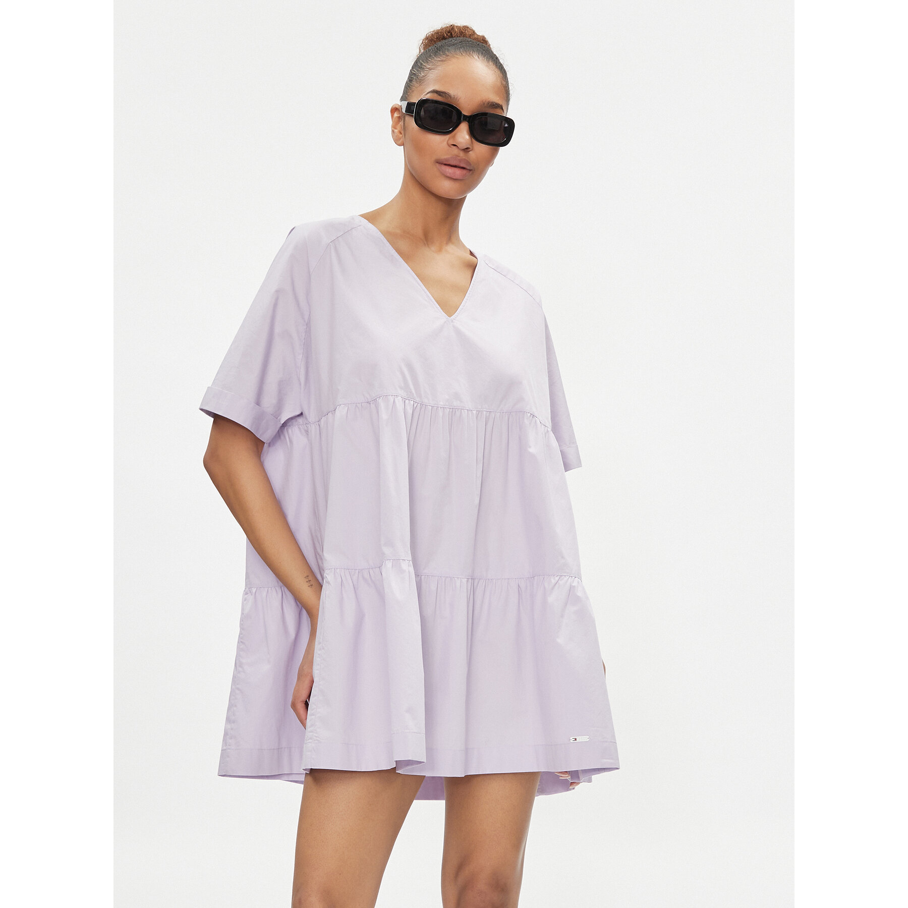 Tommy Jeans Sommerkleid DW0DW17948 Violett Relaxed Fit