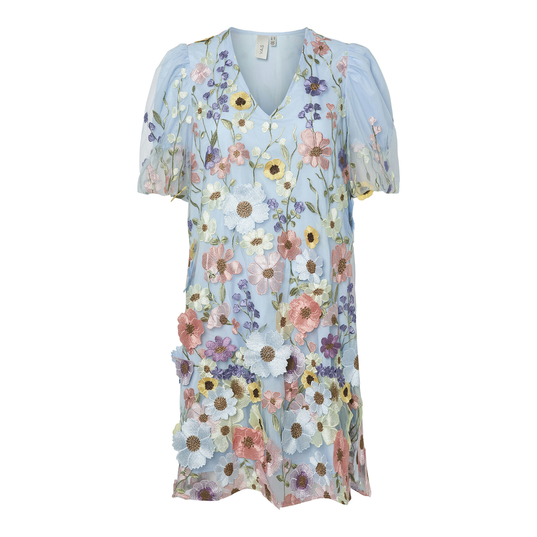 YAS Coctailkleid Flowering 26037387 Himmelblau Loose Fit