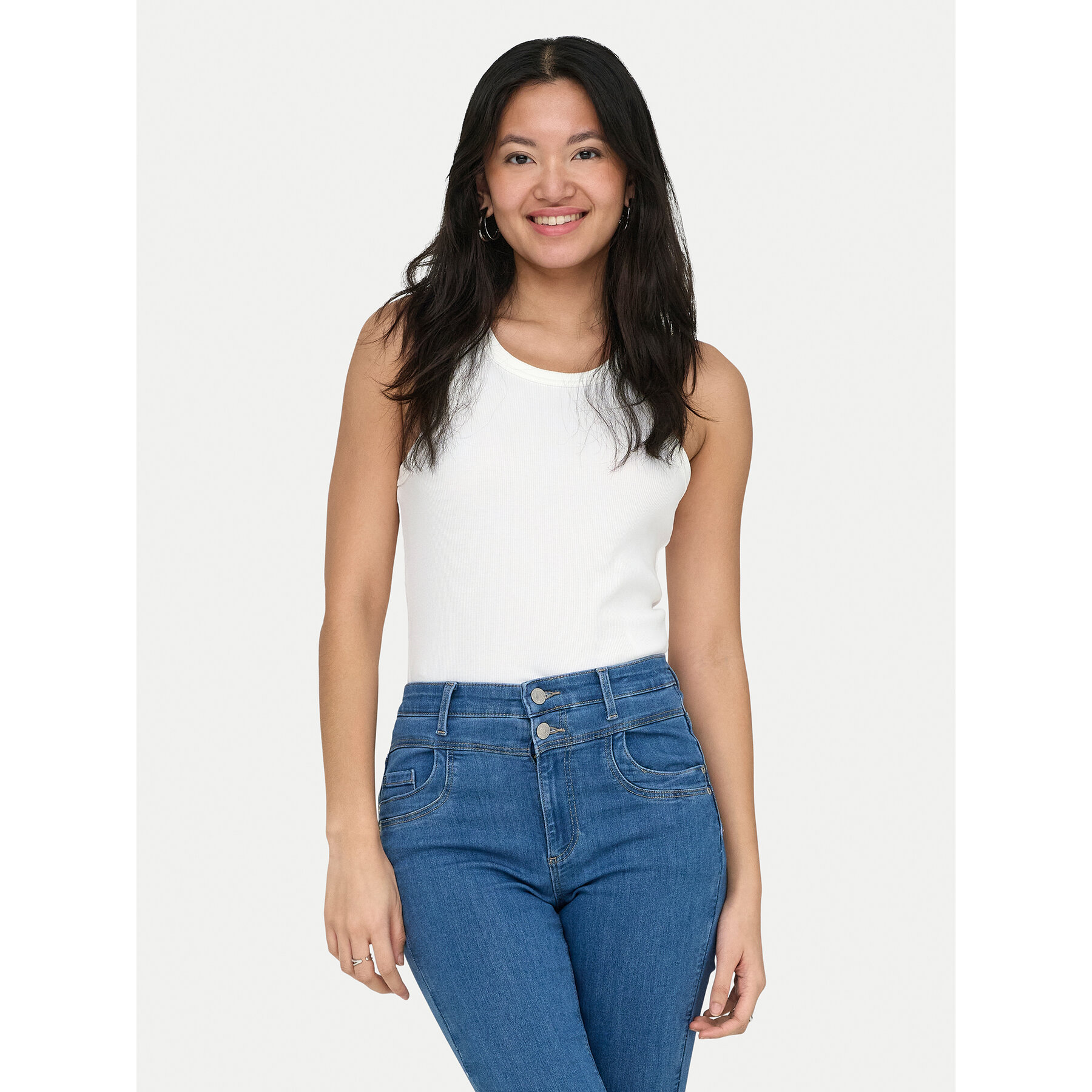 ONLY Τοπ Val 2-Way 15371705 Λευκό Slim Fit