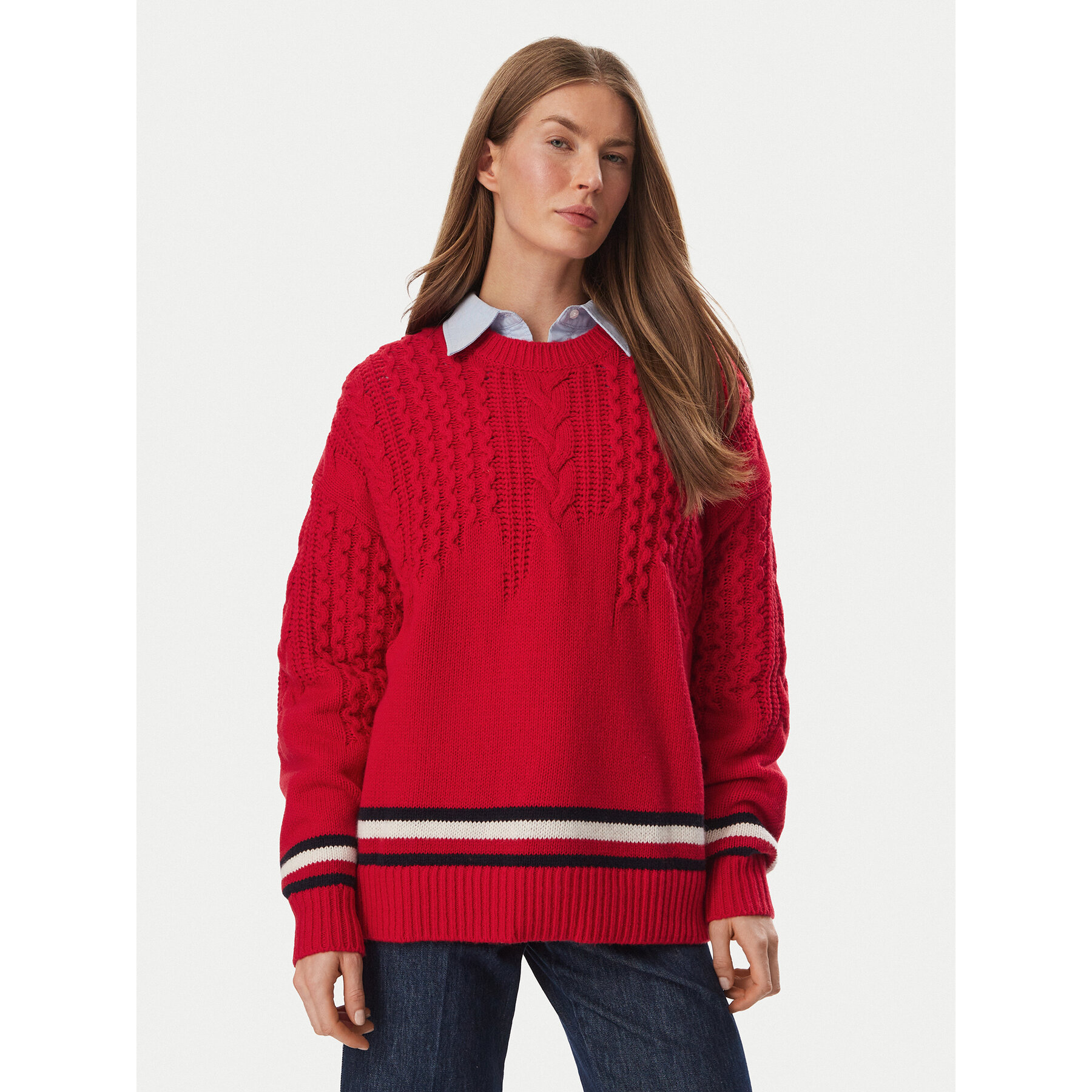Tommy Jeans Pullover DW0DW23353 Rot Oversize