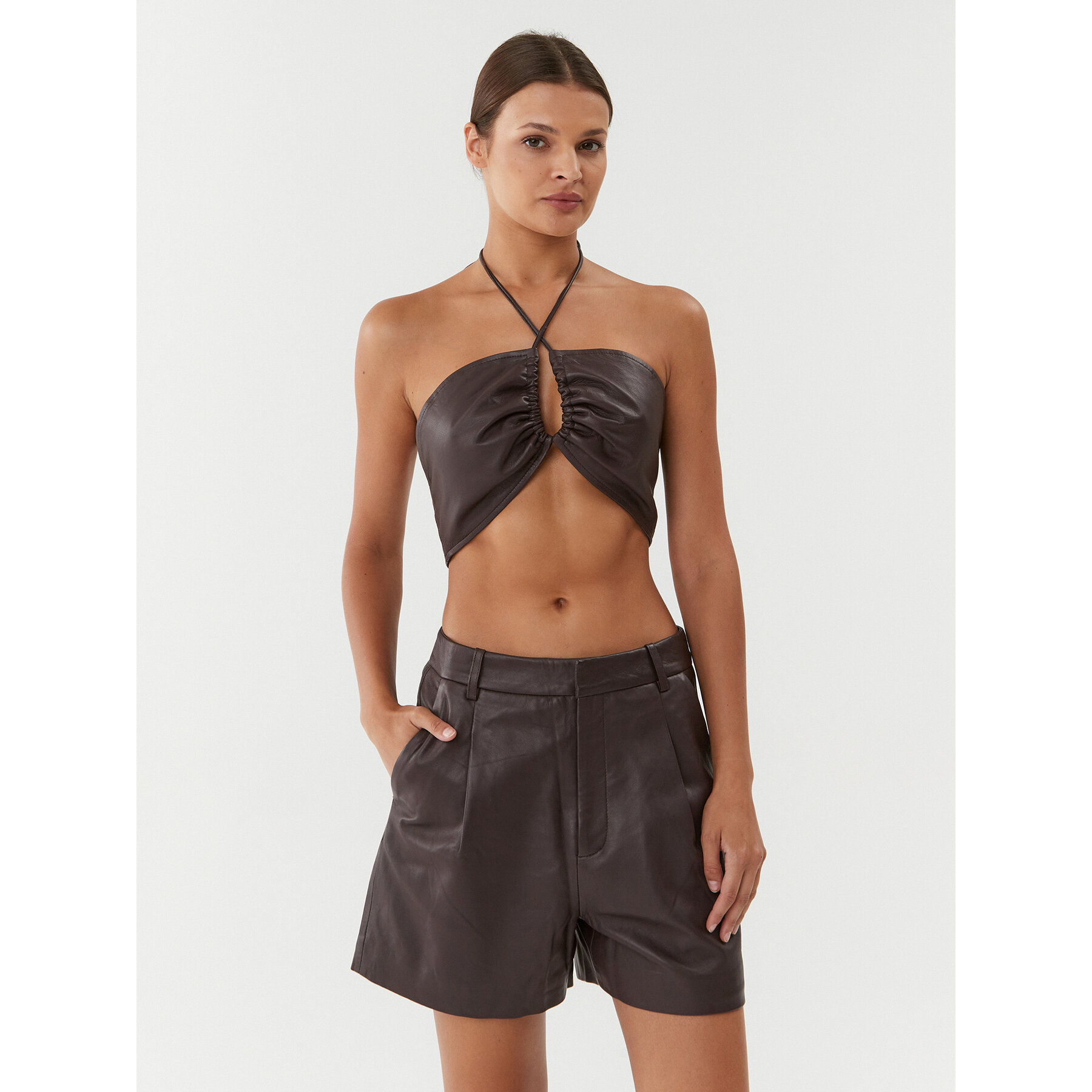 Gestuz Τοπ 10908178 Καφέ Slim Fit