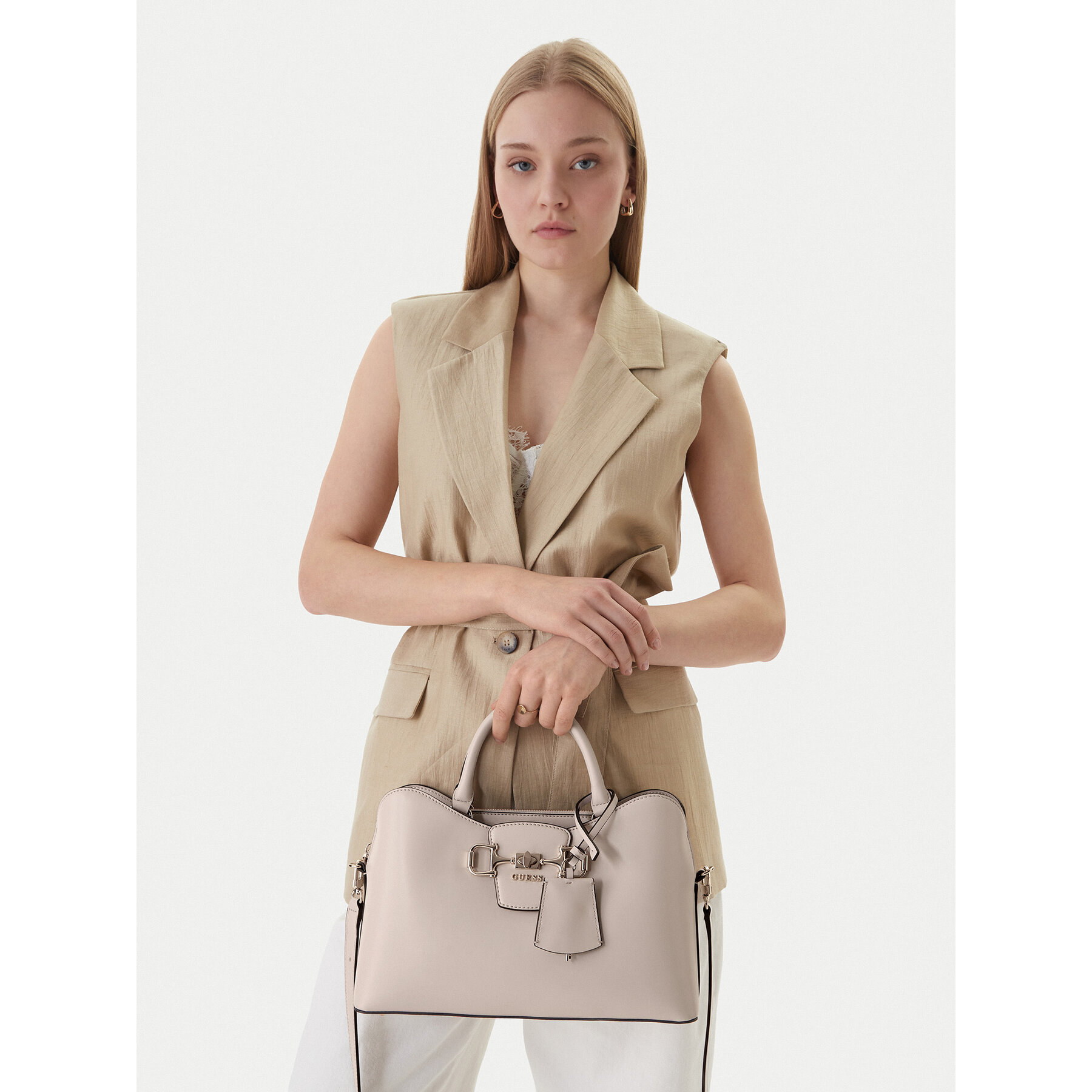 Ročna torba Guess Janie HWVG99 10060 Écru