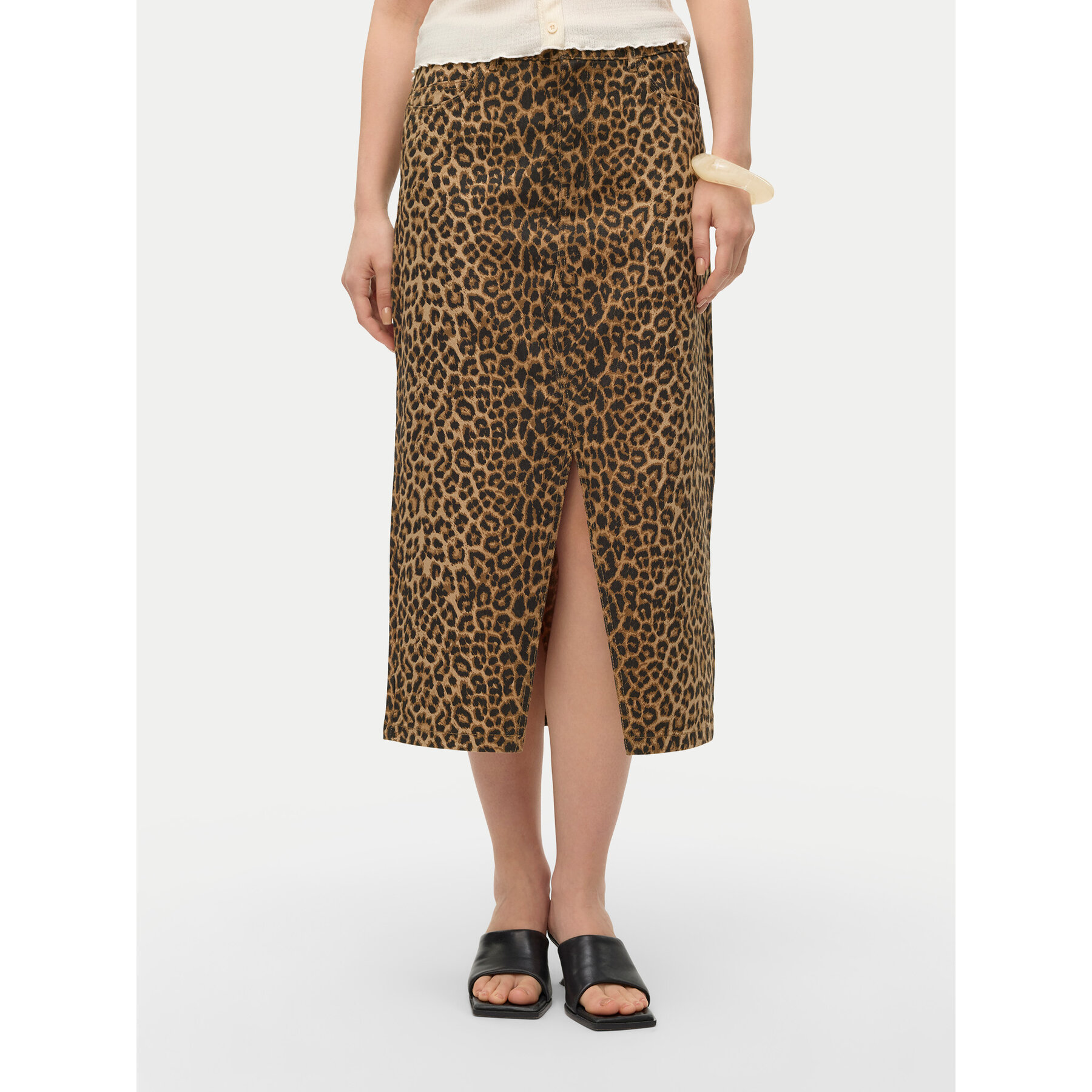 Vero Moda Jeansrock Veri 10331065 Braun Regular Fit