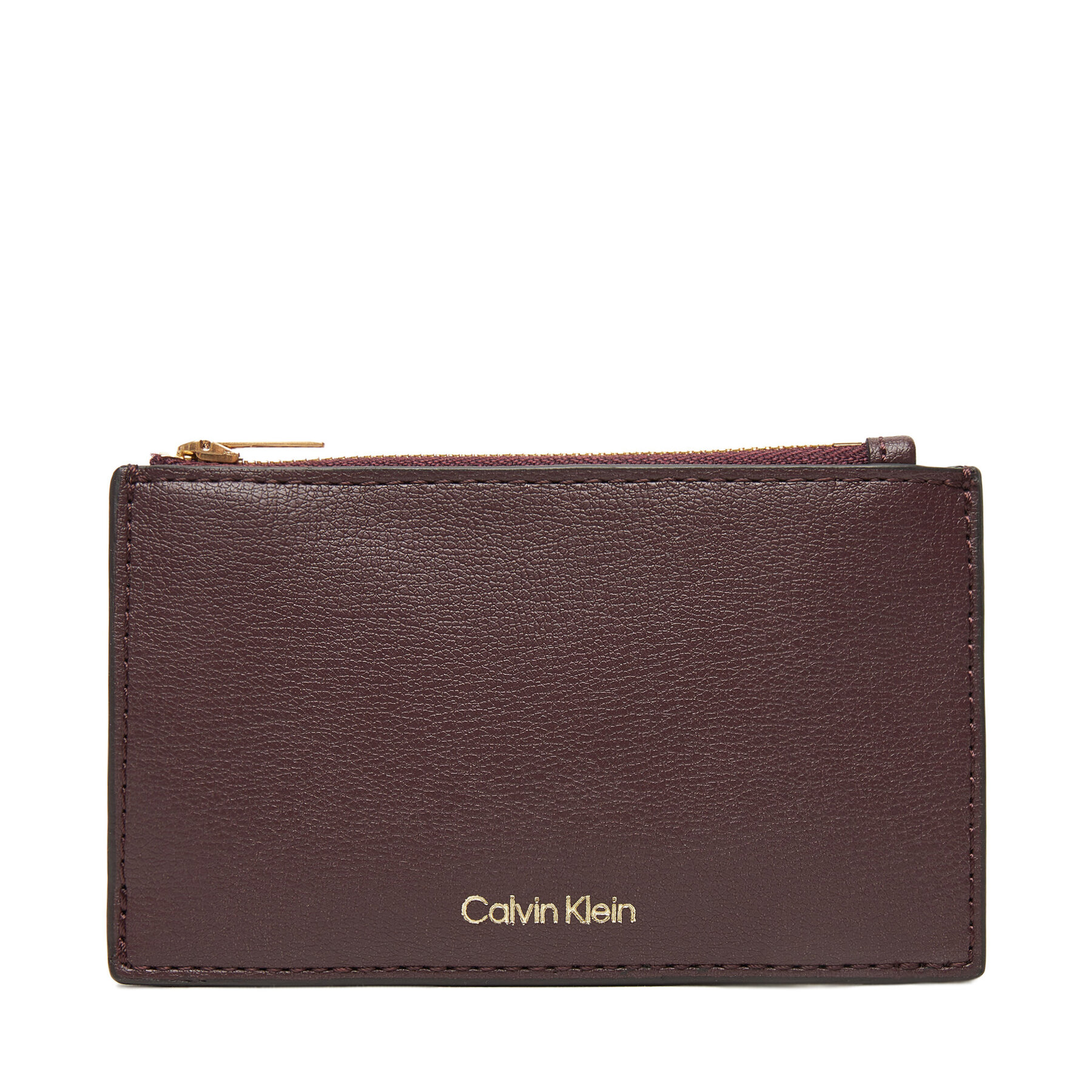Portafoglio grande da donna Calvin Klein Foil Logo Top Zip Cardcase LV04F1090G Bordeaux, Taglia OS, taglia : OS