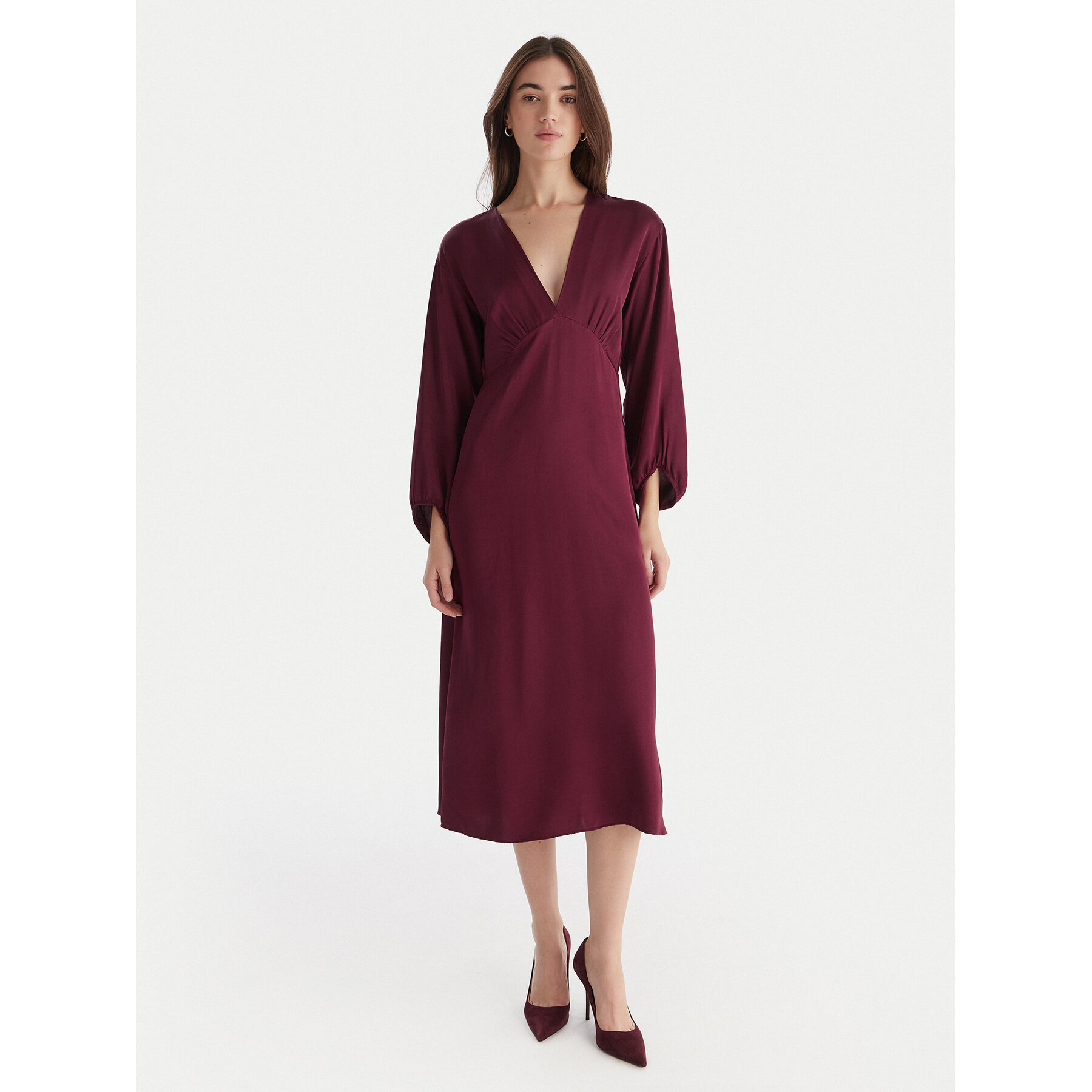 ViCOLO Coctailkleid TF0250 Dunkelrot Regular Fit