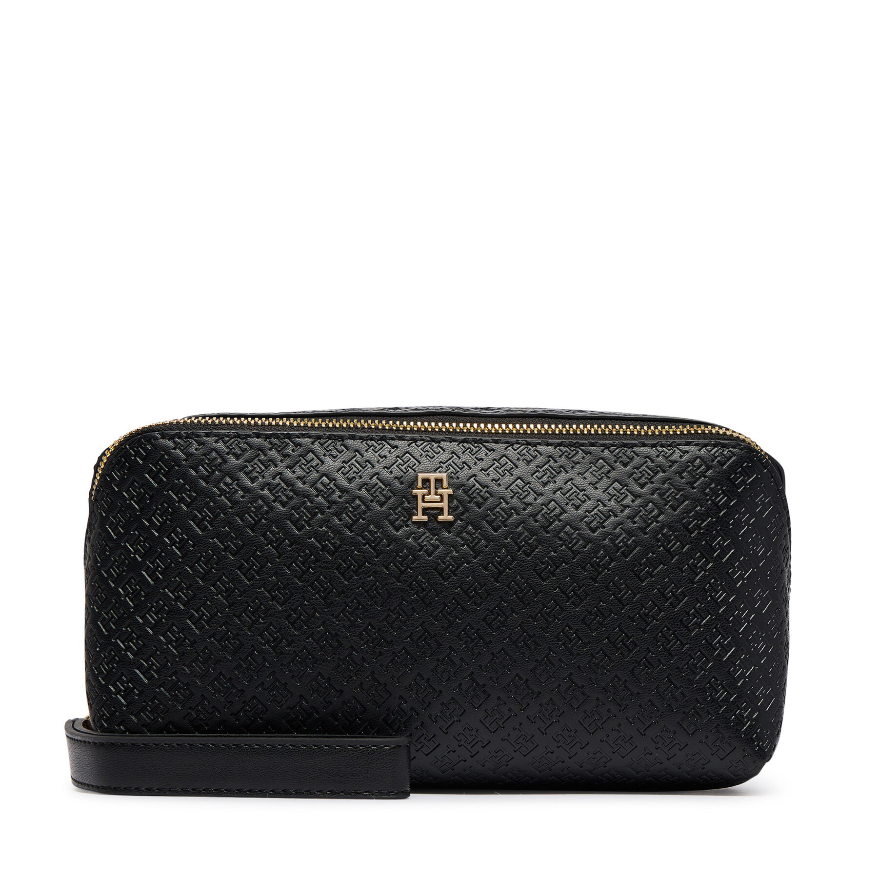Несесер Tommy Hilfiger Th Icon Double Washbag Mono AW0AW18930 Черен