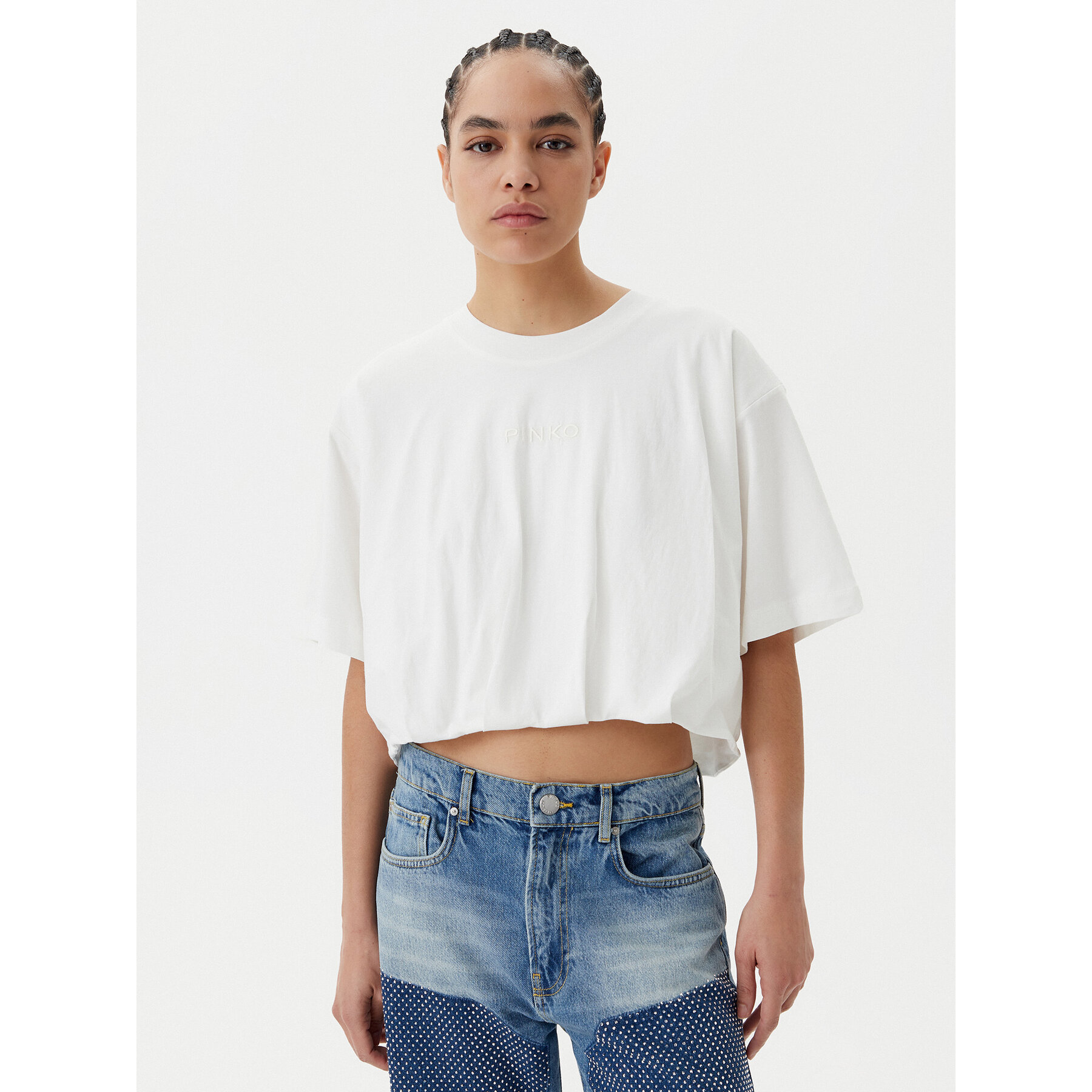 PINKO T-Shirt Torrone 104257 A2F8 Weiß Regular Fit