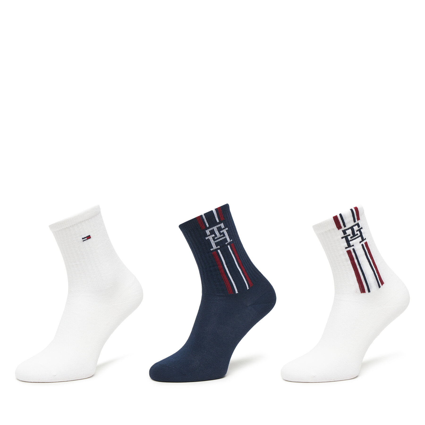 Zestaw 3 par wysokich skarpet dziecięcych Tommy Hilfiger, Rozmiar 31-34 Granatowy 701236331
