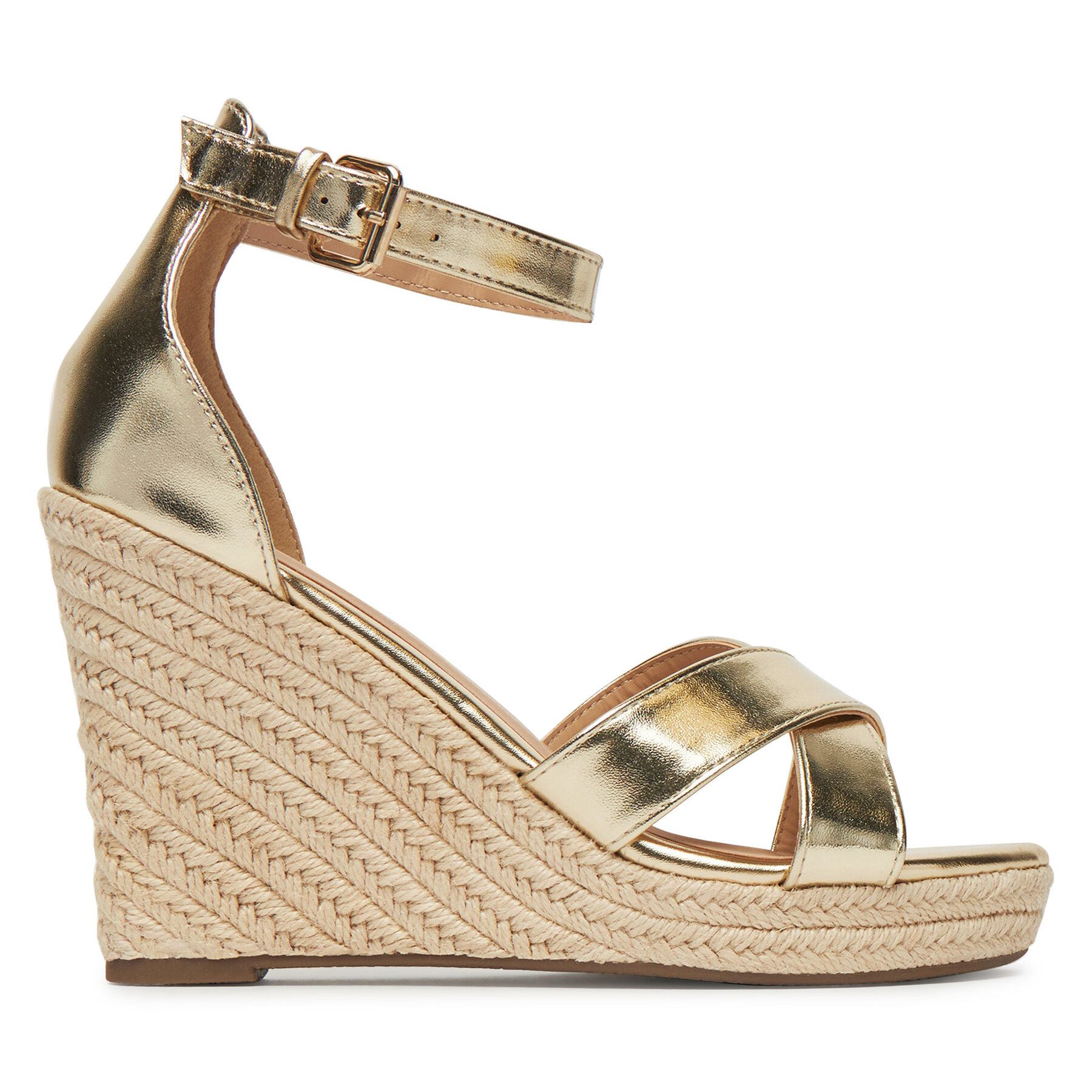 Espadrilky ONLY Shoes Onlamelia-18 Pu Foil Wedge 15335554 Zlatá