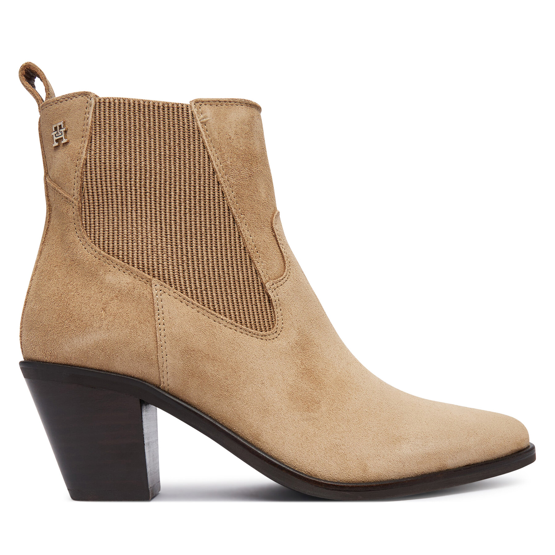 Členková obuv Tommy Hilfiger Suede Western Chelsea Boot FW0FW09581 Béžová