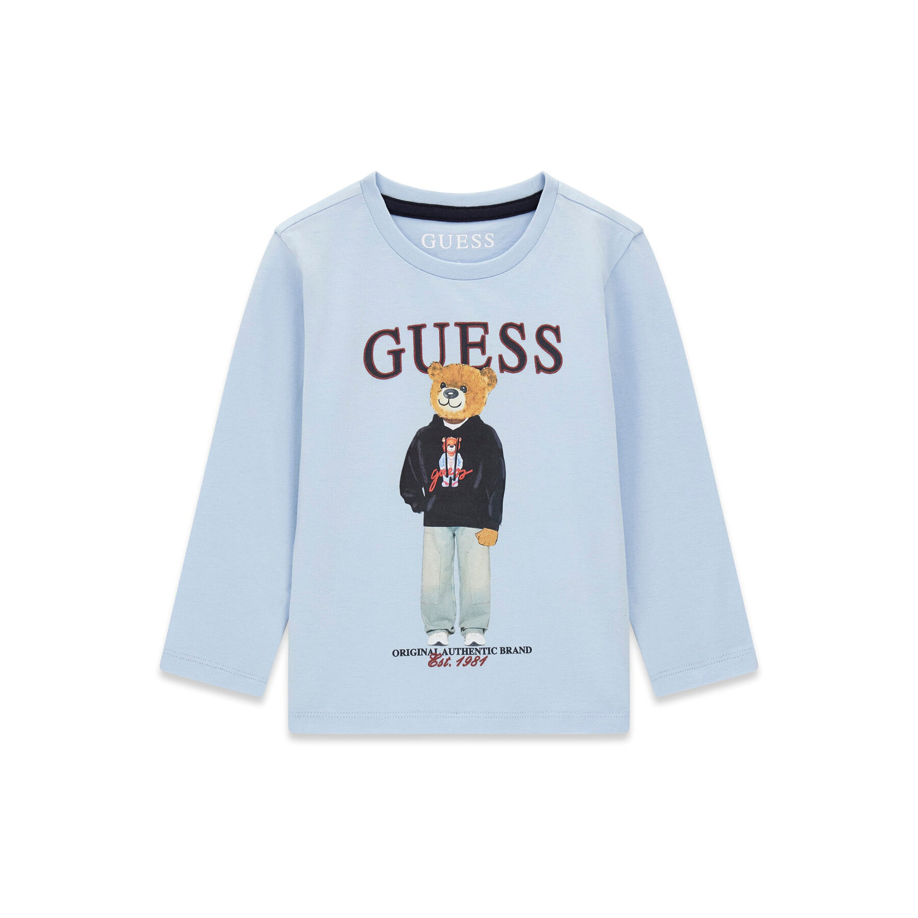 Guess Majica N6YI06 K3794 Svijetlo plava Regular Fit