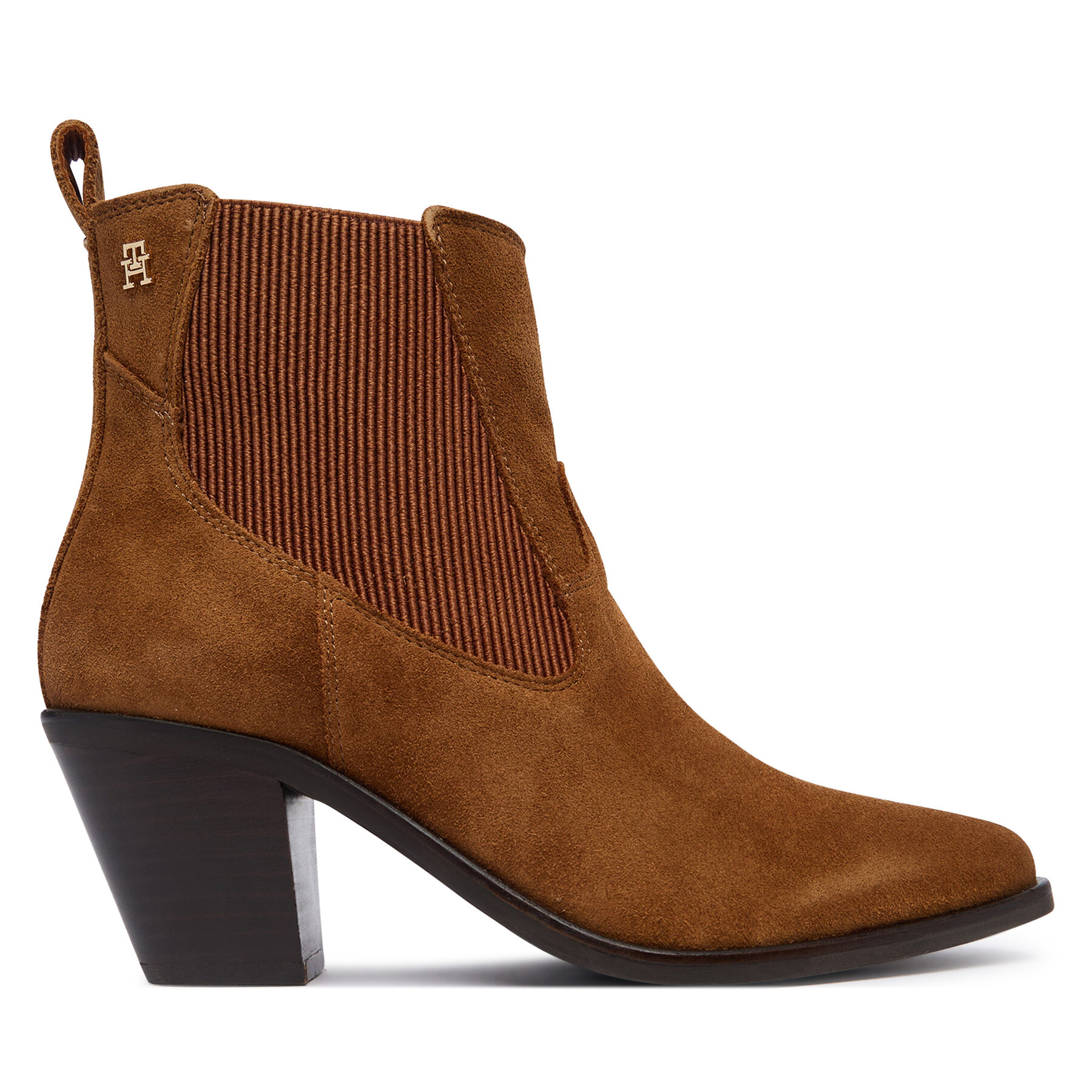 Čizme Tommy Hilfiger Suede Western Chelsea Boot FW0FW09581 Smeđa