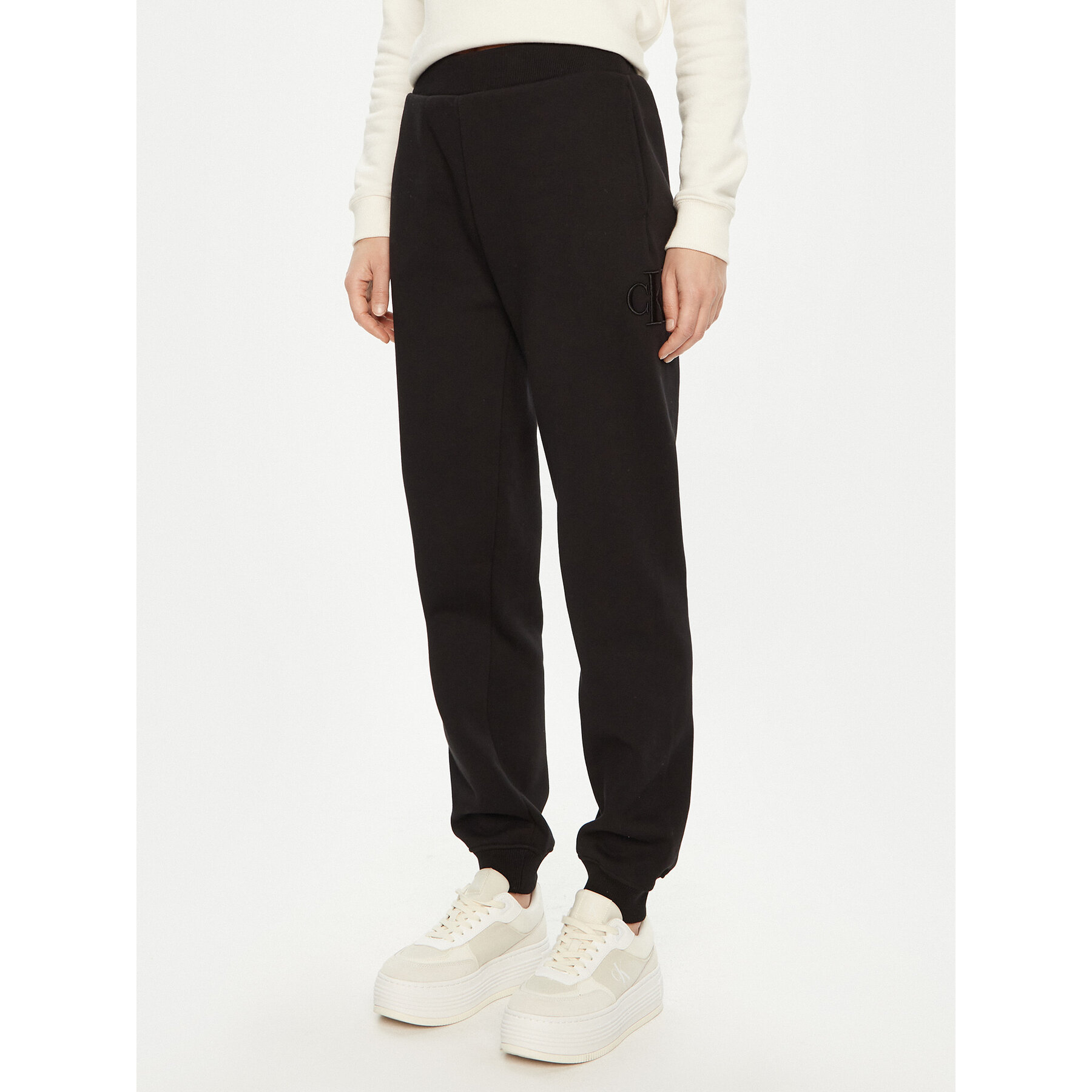 Calvin Klein Jeans Jogginghose Raised J20J224841 Schwarz Relaxed Fit
