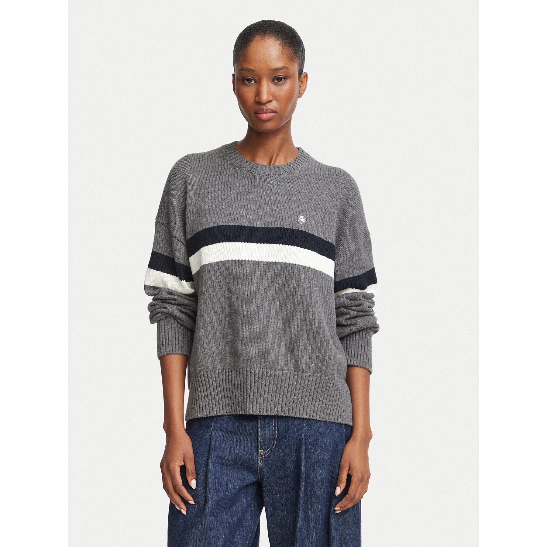 Guess Jeans Pullover W6BR08 Z1251 Dunkelgrau Regular Fit