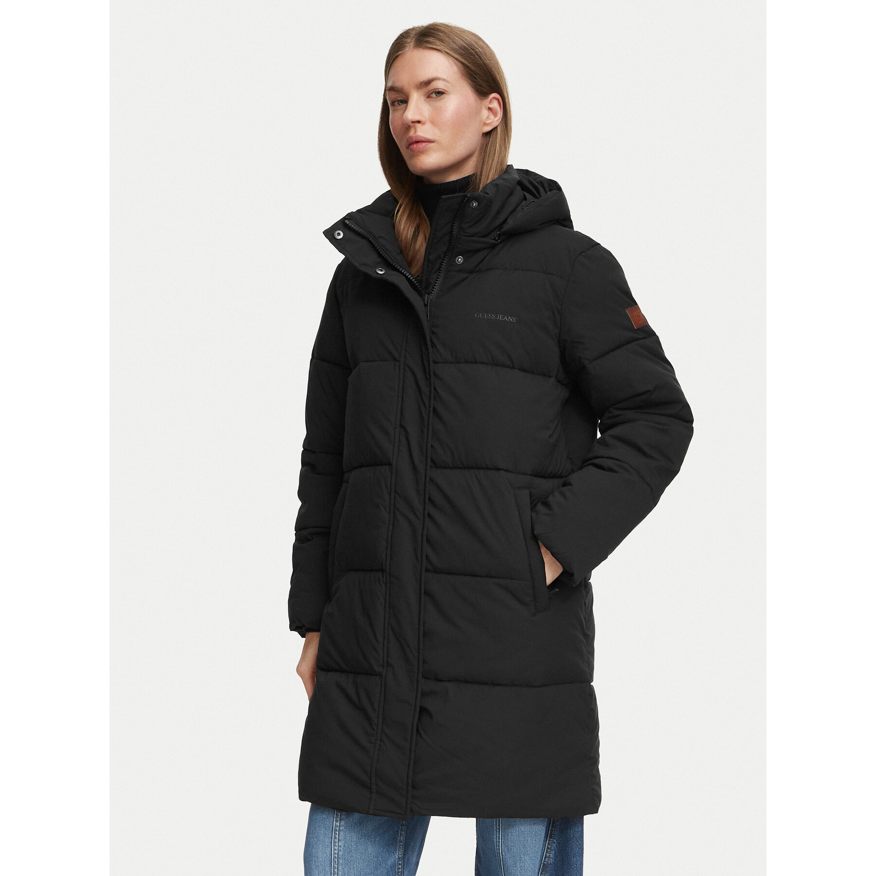 Guess Jeans Winterjacke W6BL31 W3797 Schwarz Regular Fit