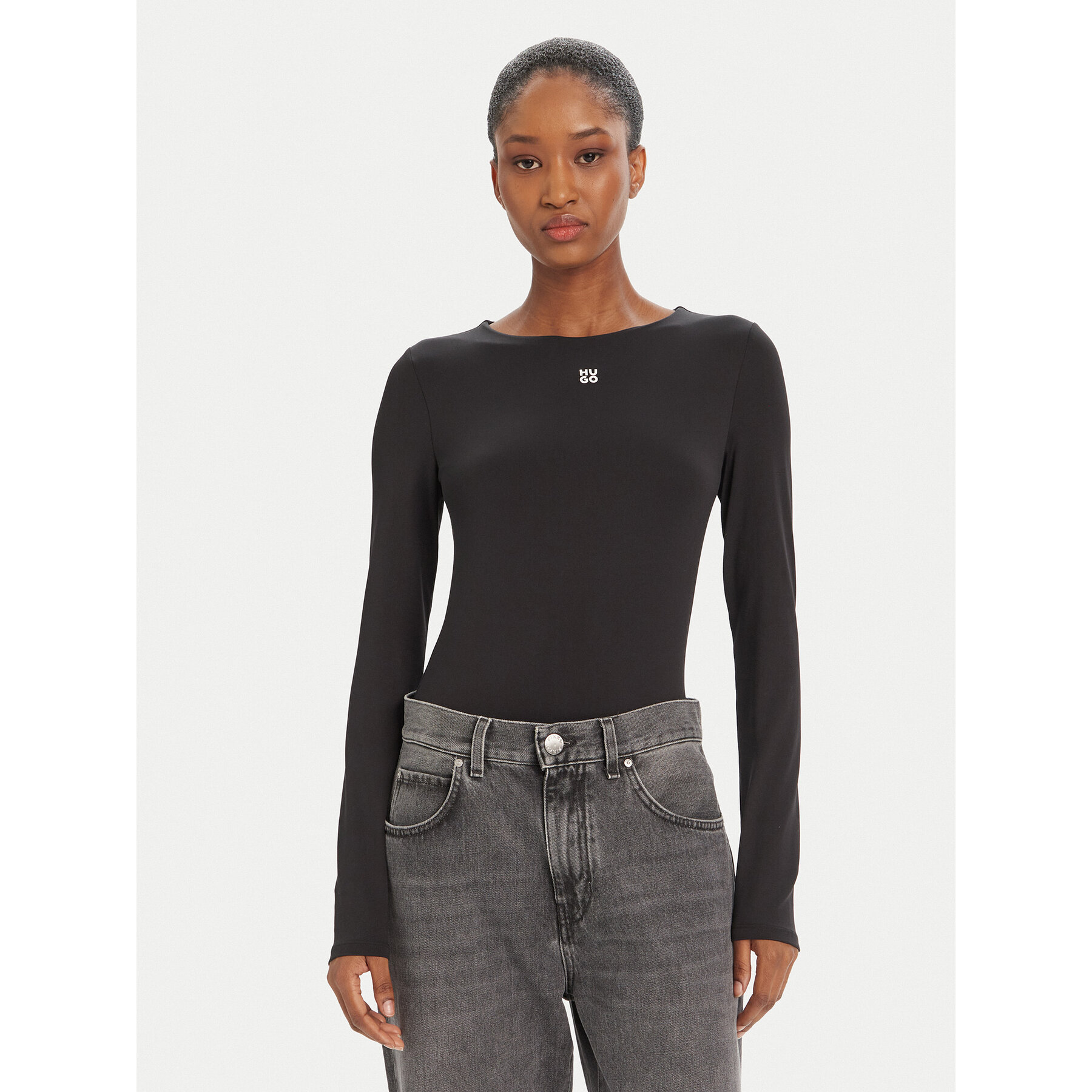 HUGO Bluse Dasiia 50545208 Schwarz Slim Fit