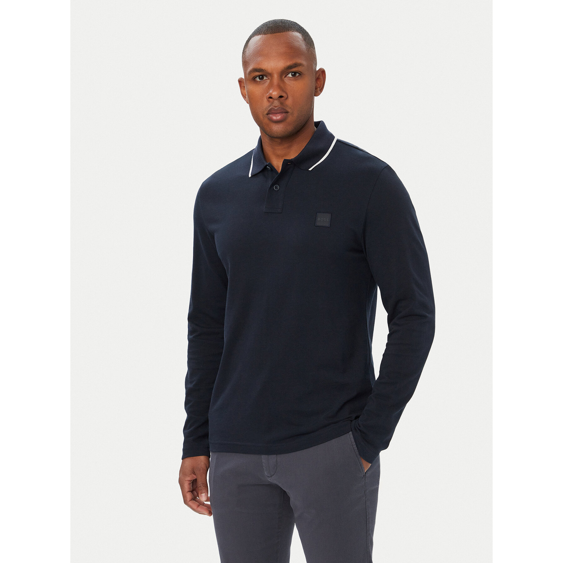 BOSS Poloshirt PasserfordLong 50566186 Dunkelblau Regular Fit
